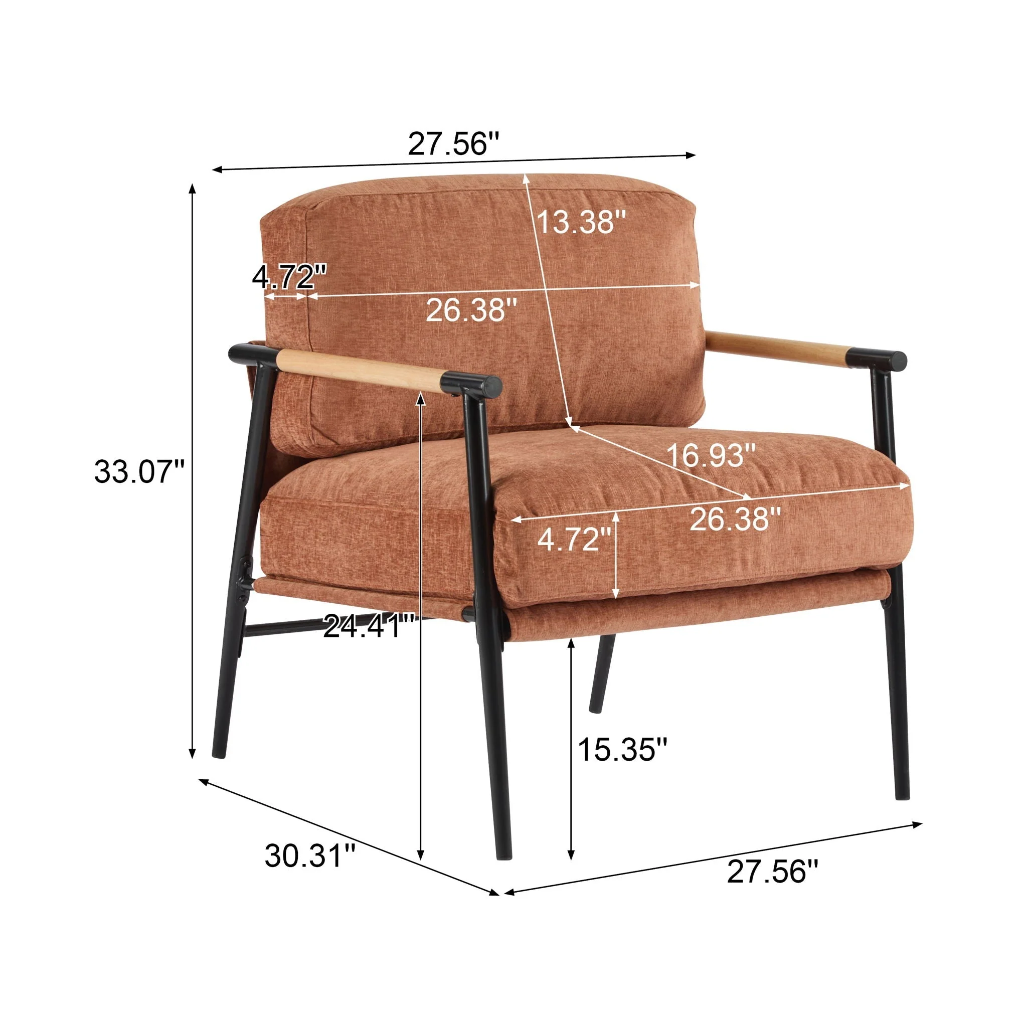 Modern Accent Chair With Cushions, Cozy Seating - Image 10