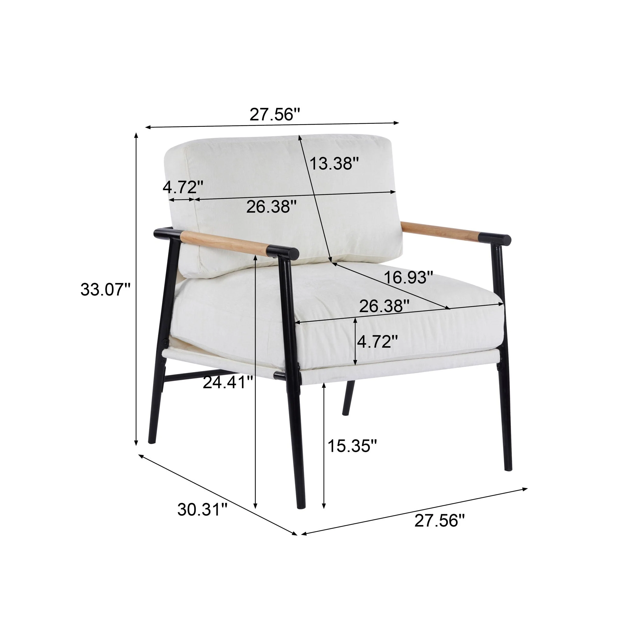 Modern Accent Chair With Cushions, Cozy Seating - Image 11