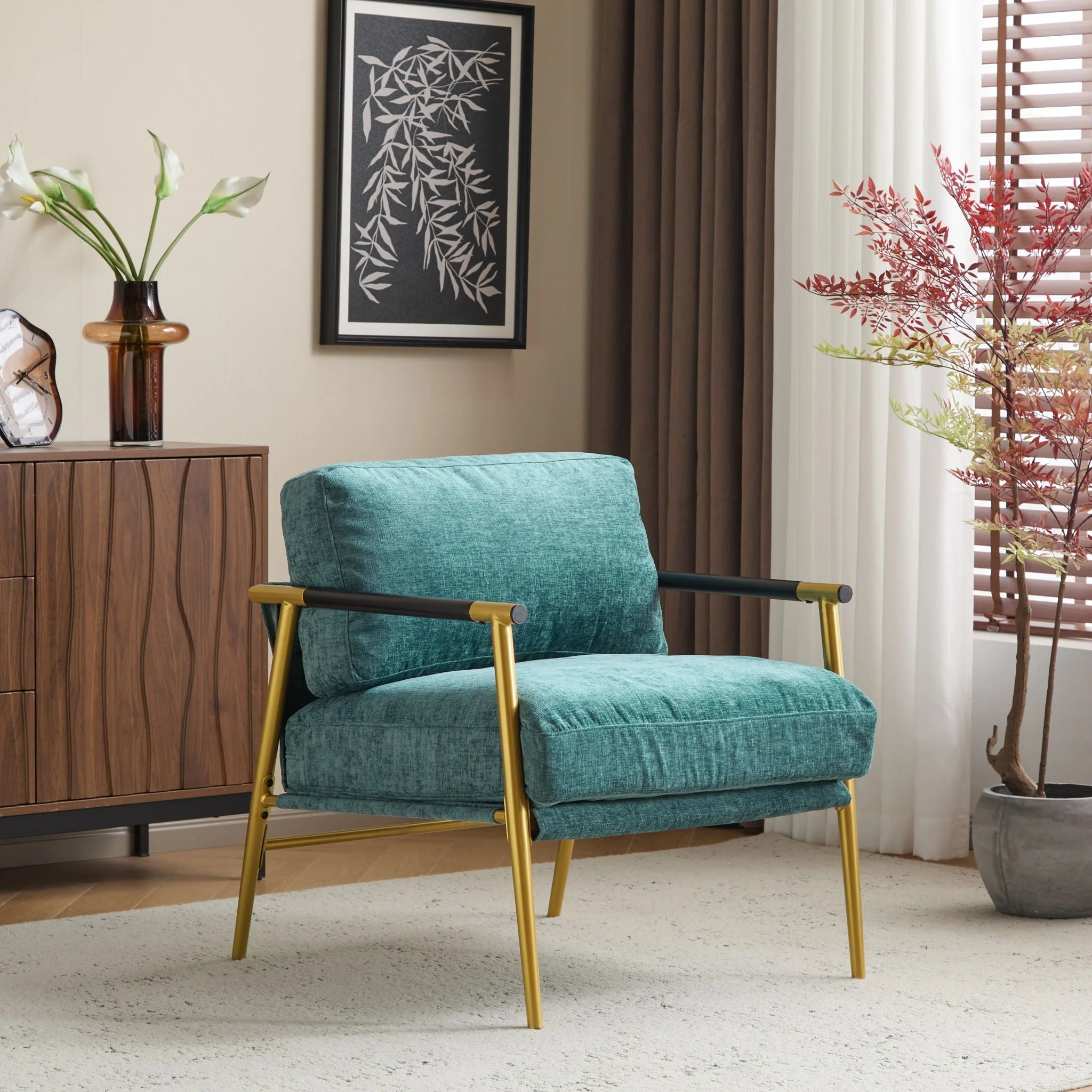 Modern Accent Chair With Cushions, Cozy Seating - Image 12