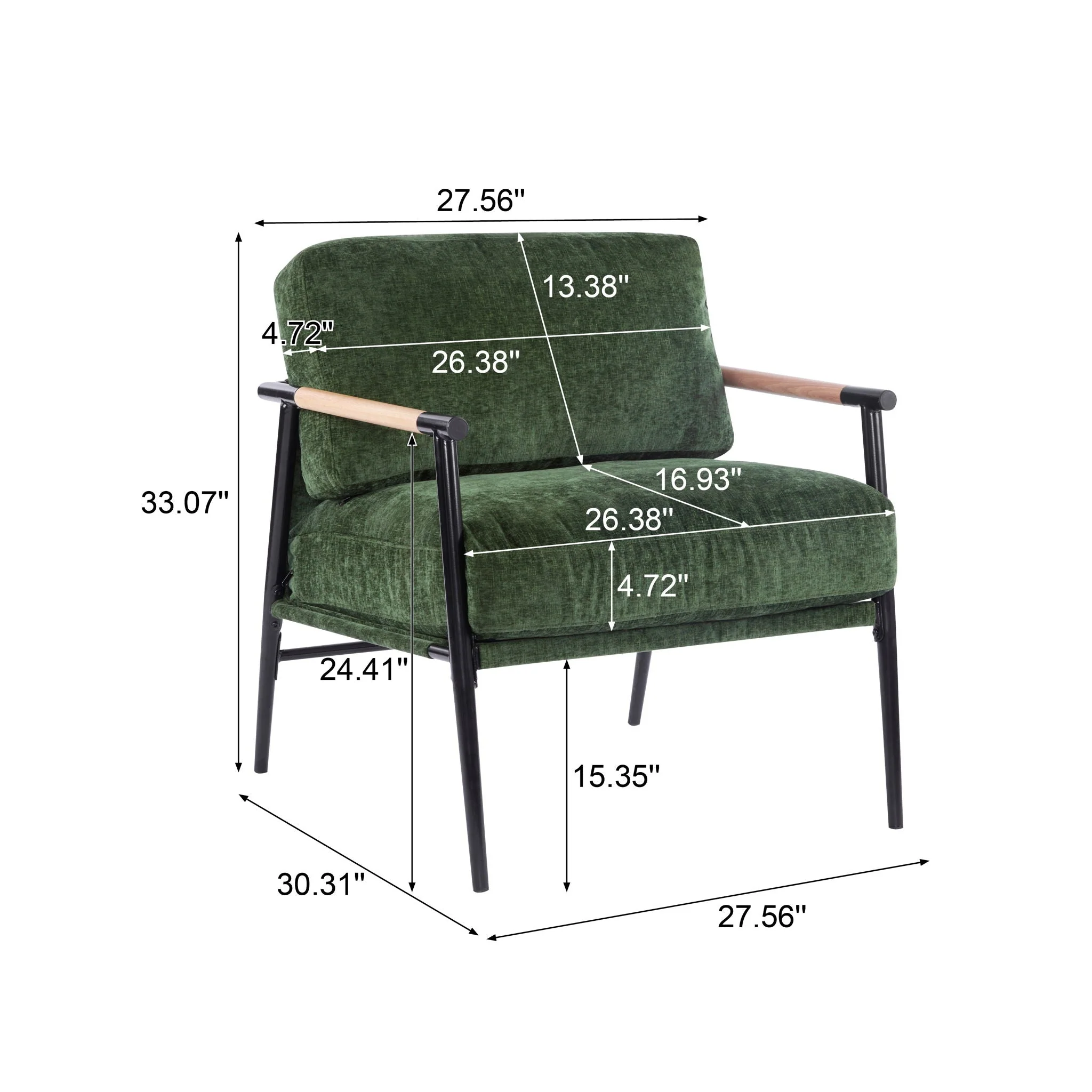 Modern Accent Chair With Cushions, Cozy Seating - Image 13