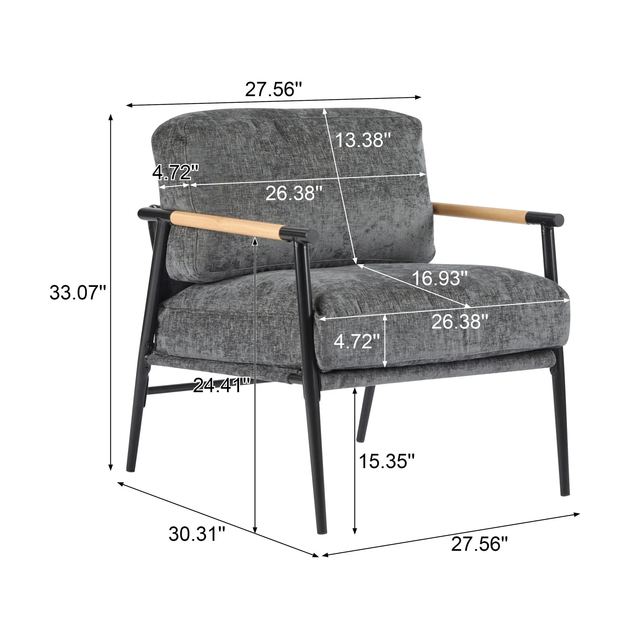 Modern Accent Chair With Cushions, Cozy Seating - Image 15