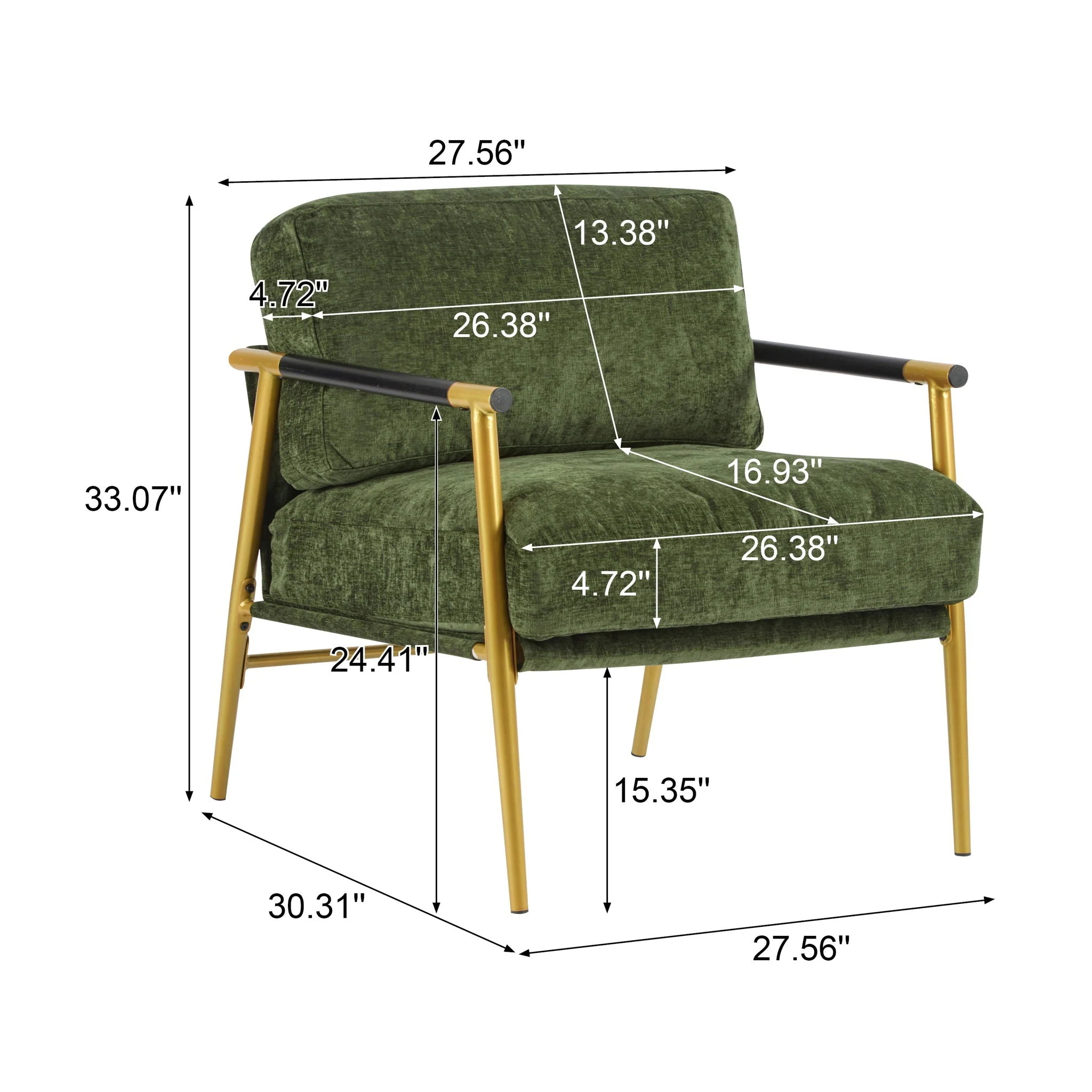 Modern Accent Chair With Cushions, Cozy Seating - Image 9