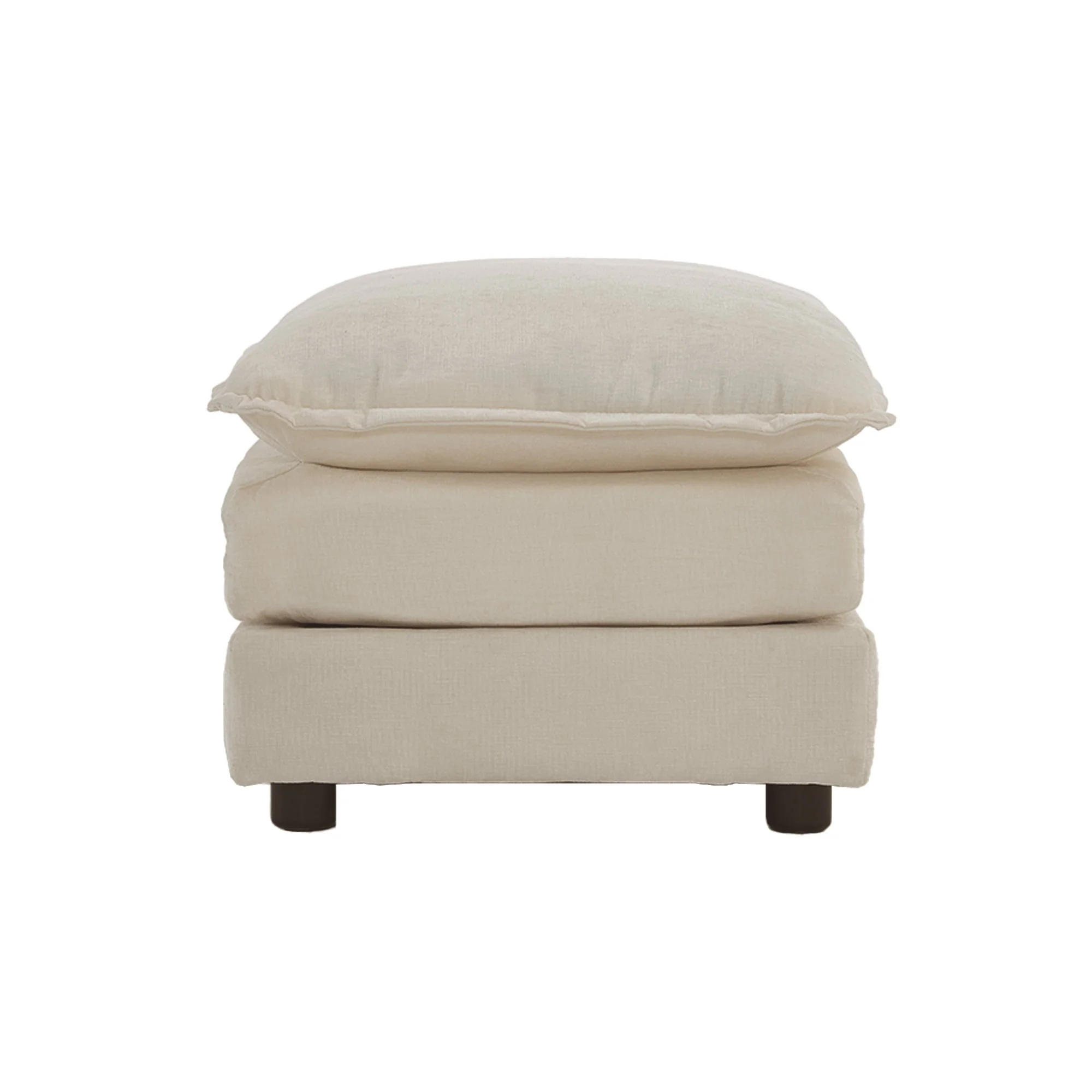Modern Accent Chair with Ottoman in Beige Chenille - Image 10