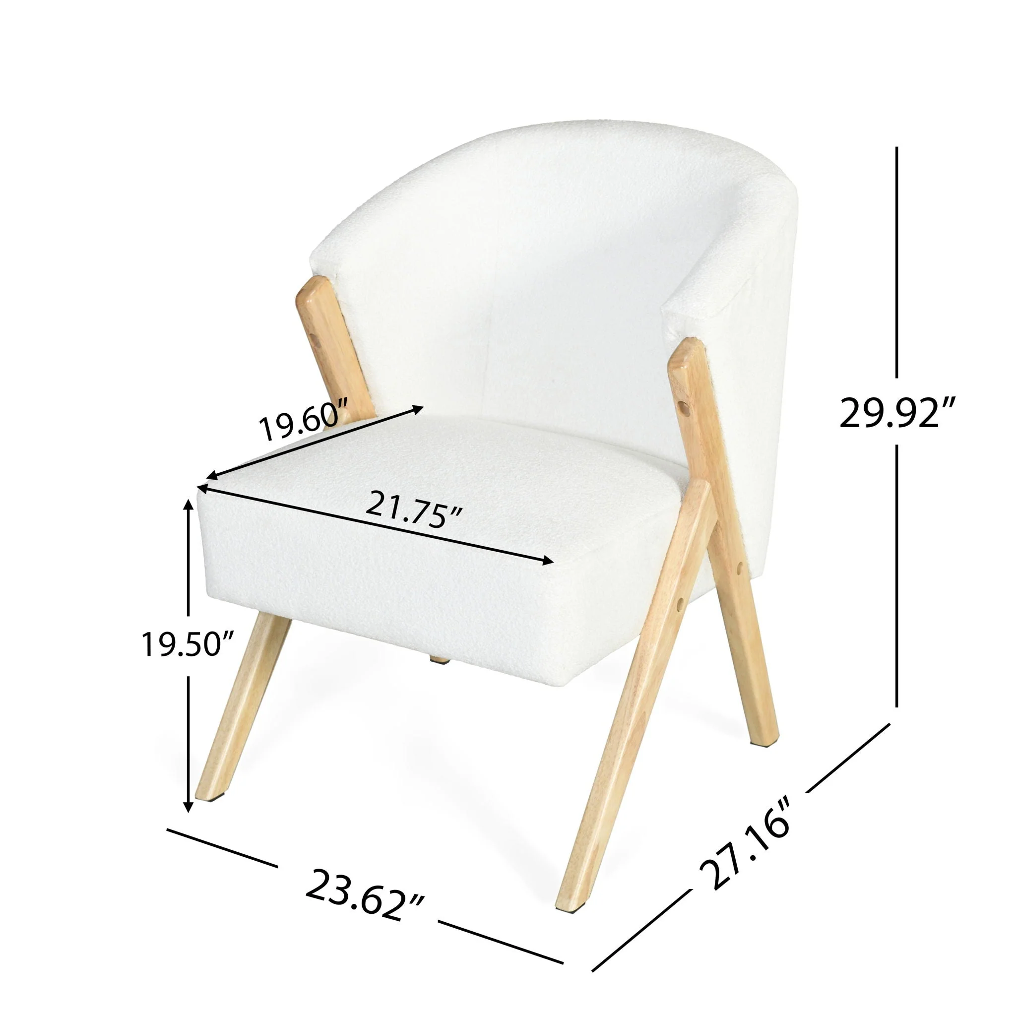 Modern Accent Chair With Polyester Upholstery And Minimalist Lounge Chair For Living Room, Bedroom, Or Office - White - Image 2