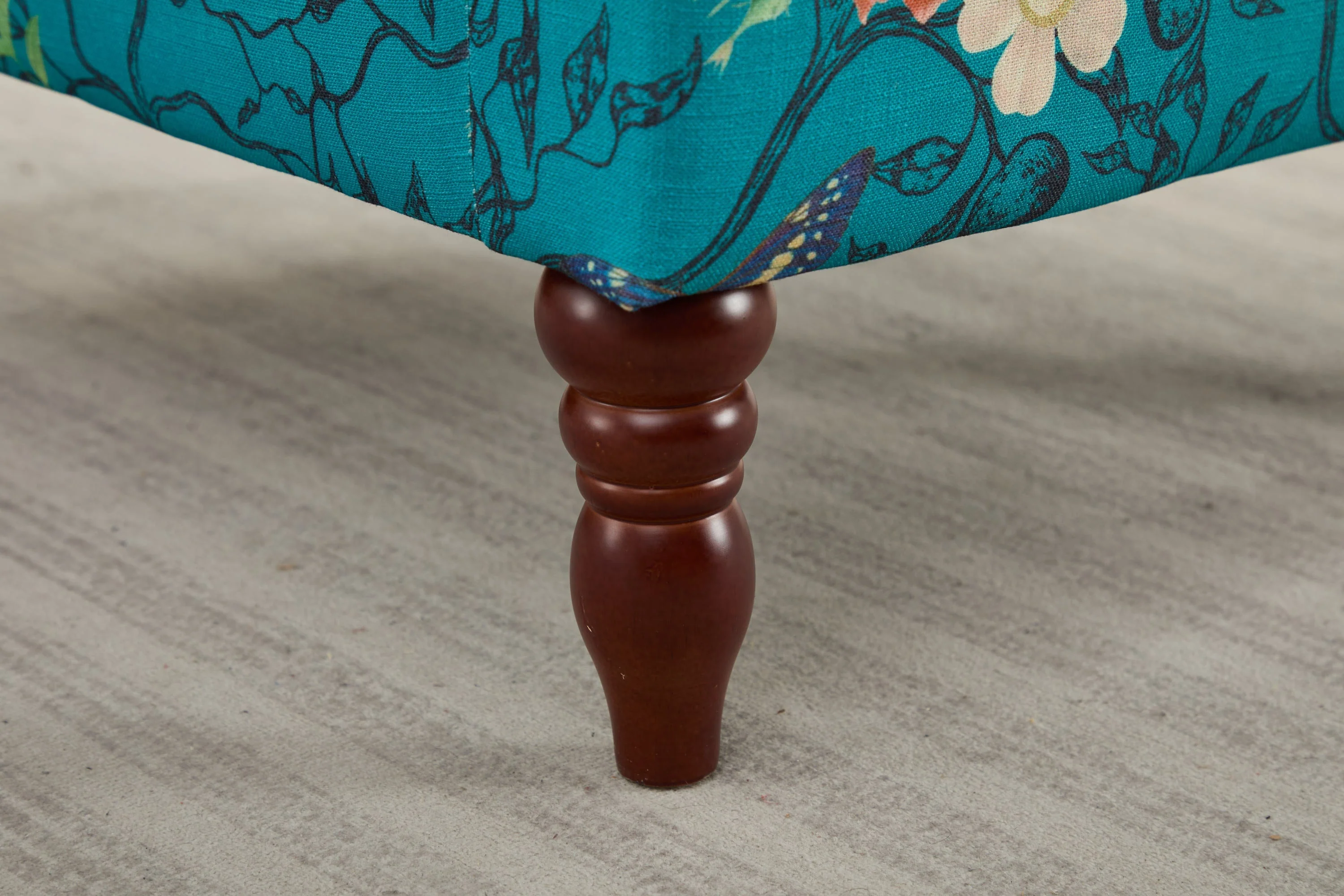 Modern Accent Chair with Retro Wood Legs - Floral - Image 11