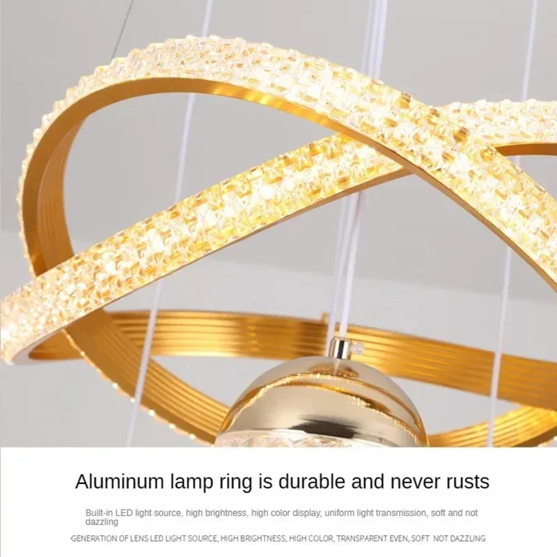 Modern Acrylic Crystal Chandelier Pendant Light LED Dining Bedroom Living Room - Image 6