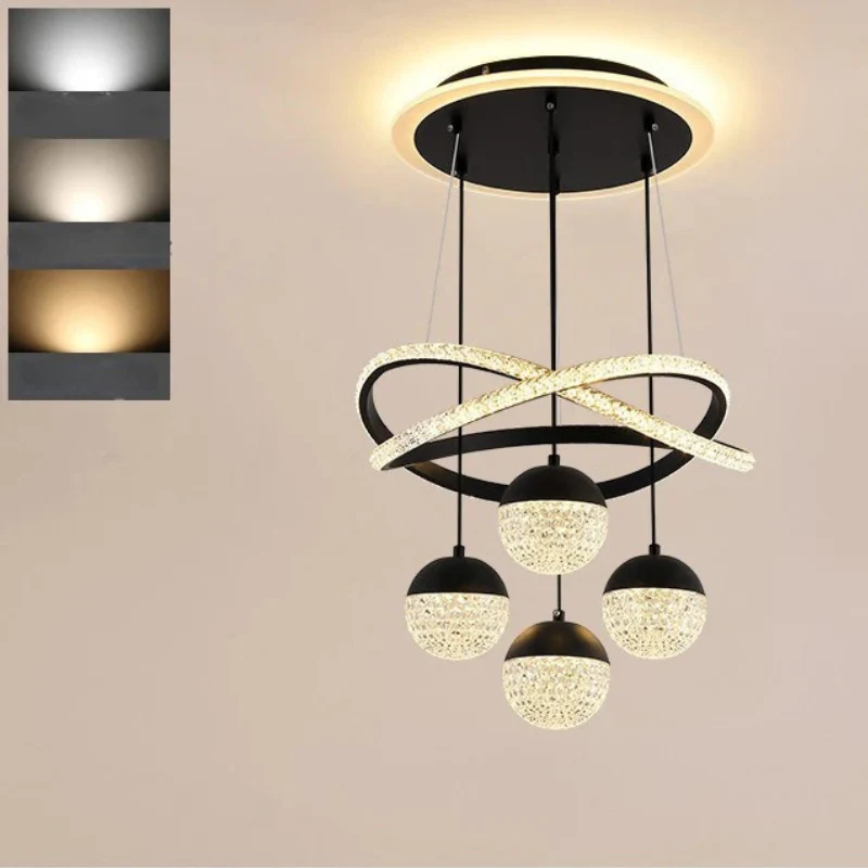 Modern Acrylic Crystal Chandelier Pendant Light LED Dining Bedroom Living Room - Image 8