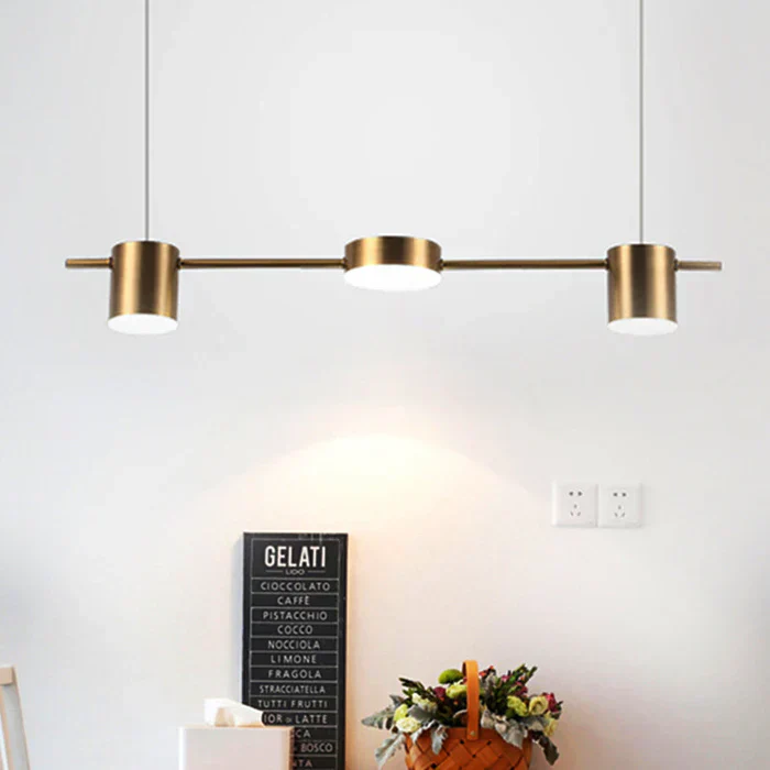 Modern Aluminum Drum Pendant Light LED 3 or 5 Light Black Gold - Image 16