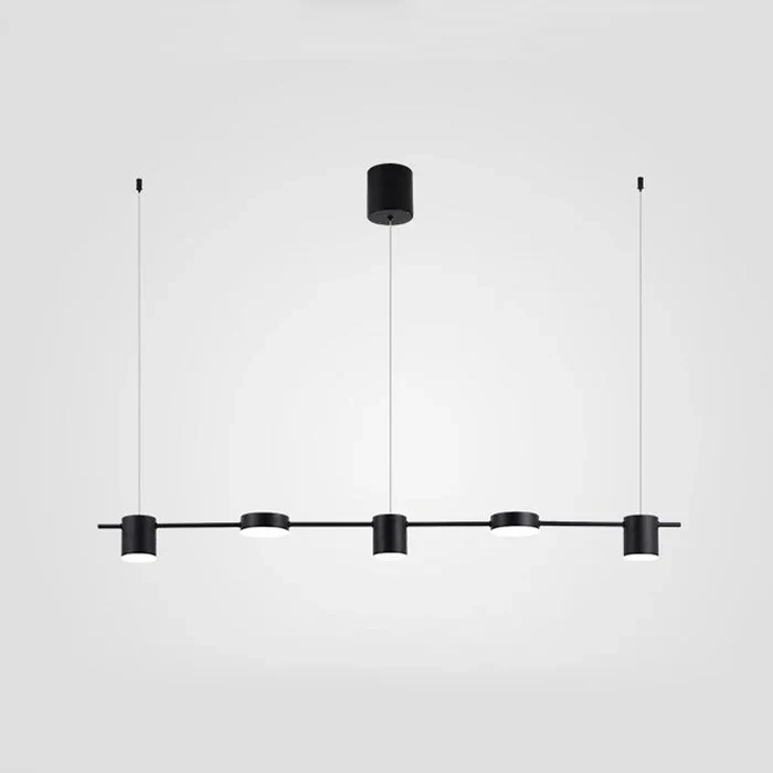 Modern Aluminum Drum Pendant Light LED 3 or 5 Light Black Gold - Image 3