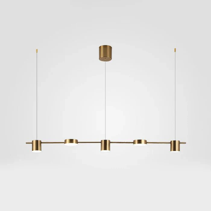 Modern Aluminum Drum Pendant Light LED 3 or 5 Light Black Gold - Image 4
