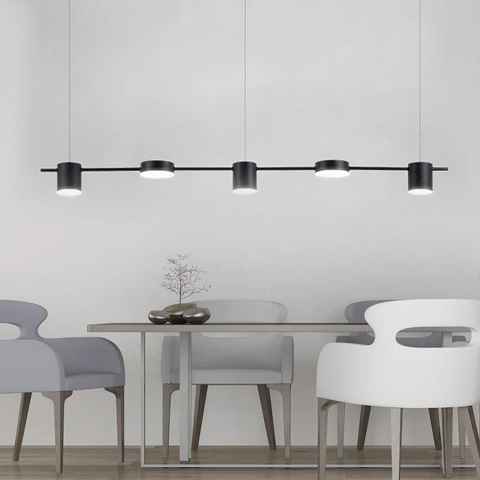 Modern Aluminum Drum Pendant Light LED 3 or 5 Light Black Gold - Image 5