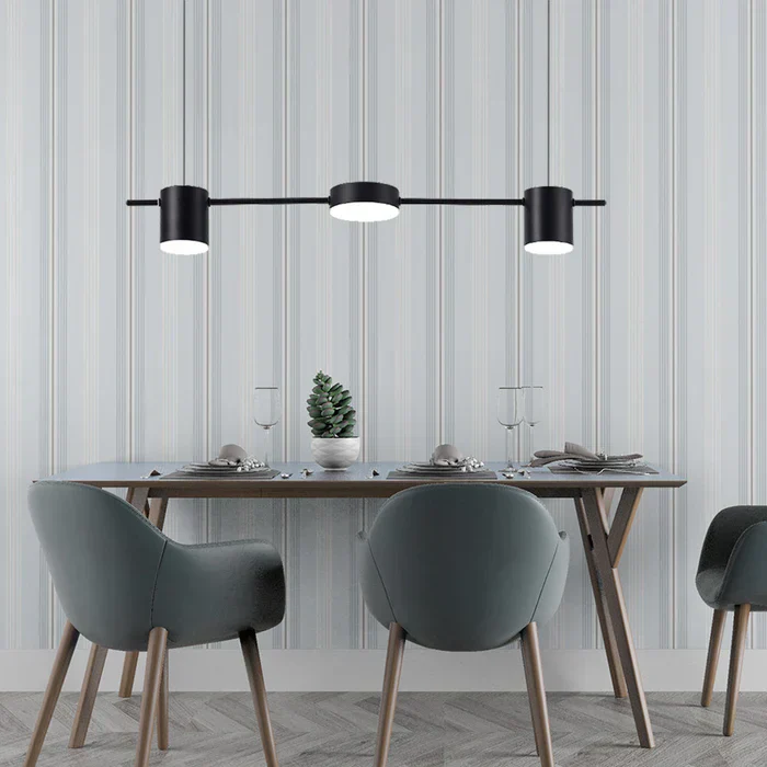 Modern Aluminum Drum Pendant Light LED 3 or 5 Light Black Gold - Image 8