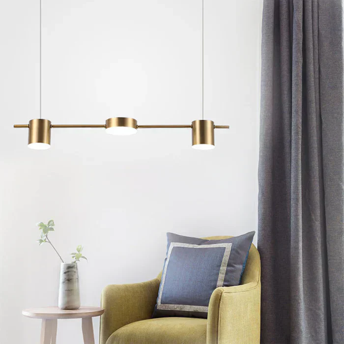 Modern Aluminum Drum Pendant Light LED 3 or 5 Light Black Gold - Image 9