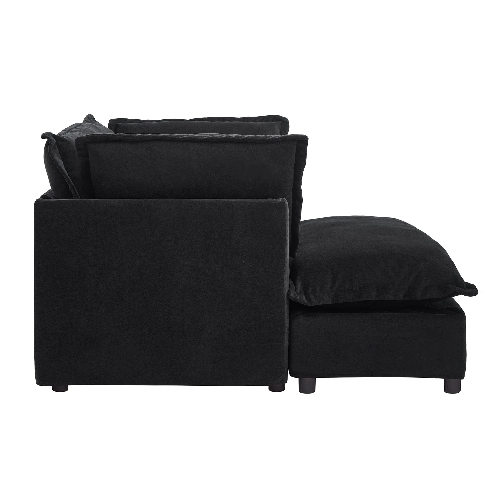 Modern Armchair Sofa 47" Cozy Upholstered Sofa Chair with Movable Ottoman - Image 15