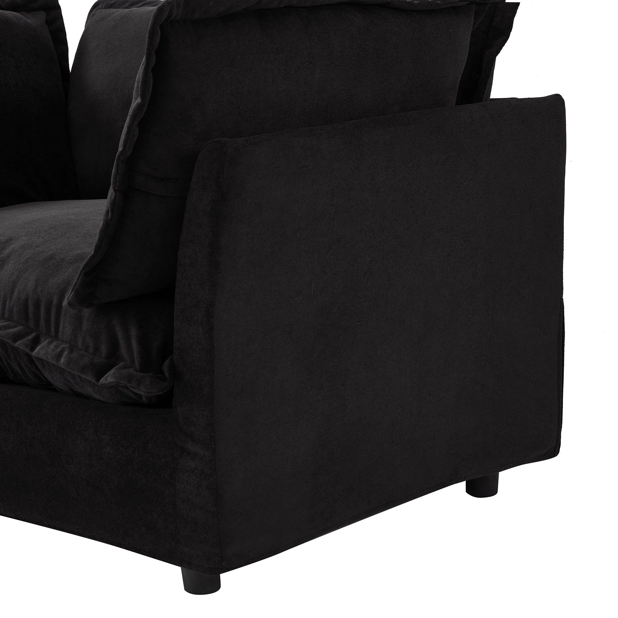 Modern Armchair Sofa 47" Cozy Upholstered Sofa Chair with Movable Ottoman - Image 18