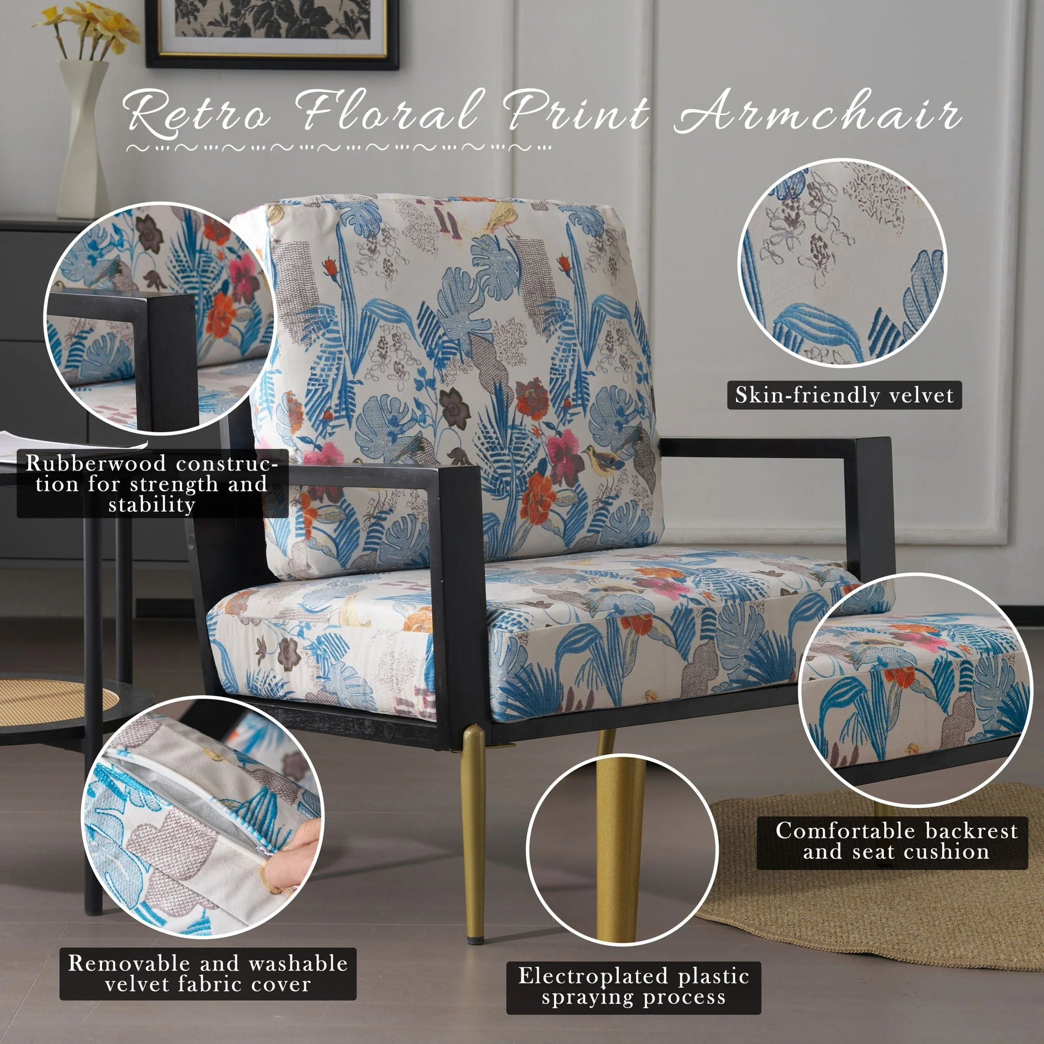 Modern Armchair With Solid Wood Frame - Image 4
