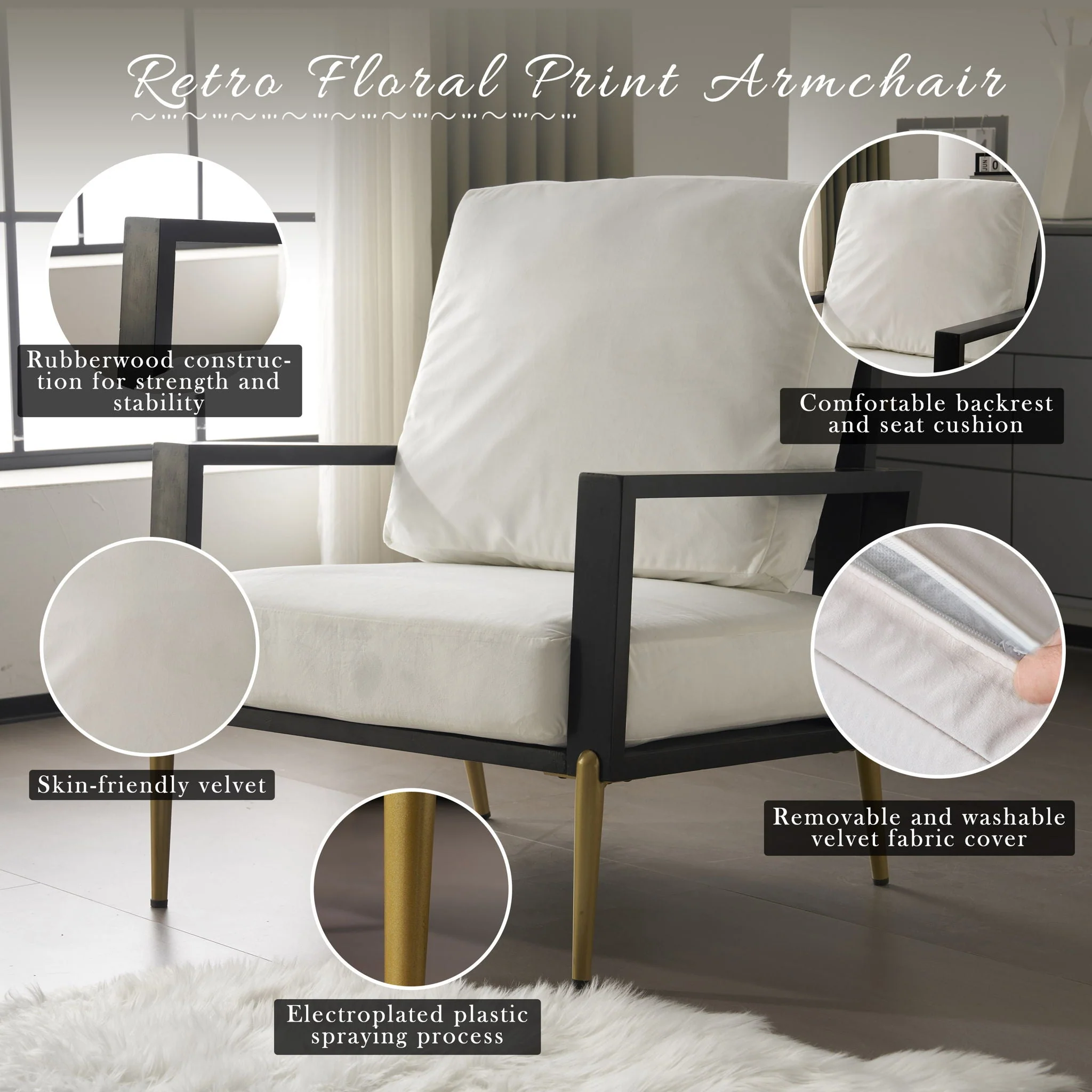 Modern Armchair With Solid Wood Frame - Image 5