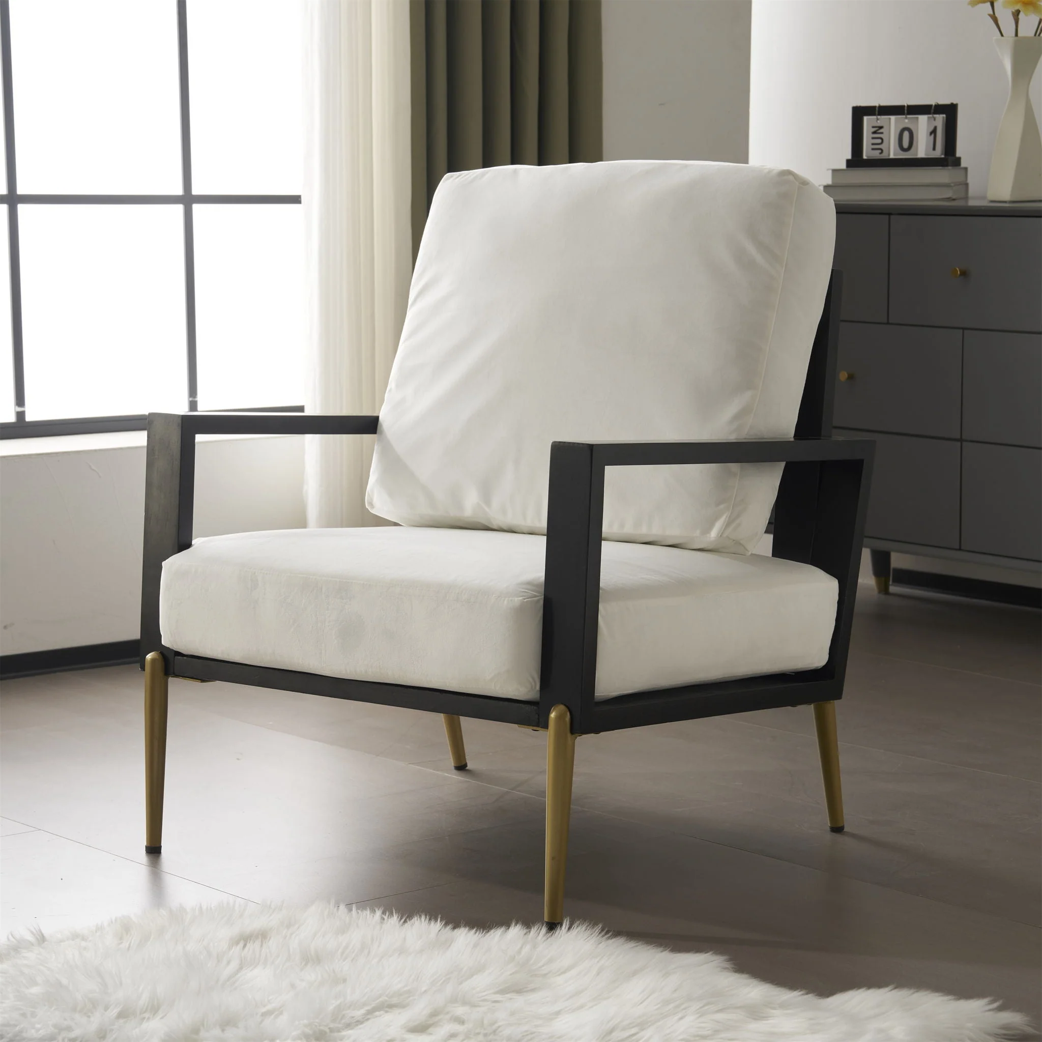 Modern Armchair With Solid Wood Frame - Image 7
