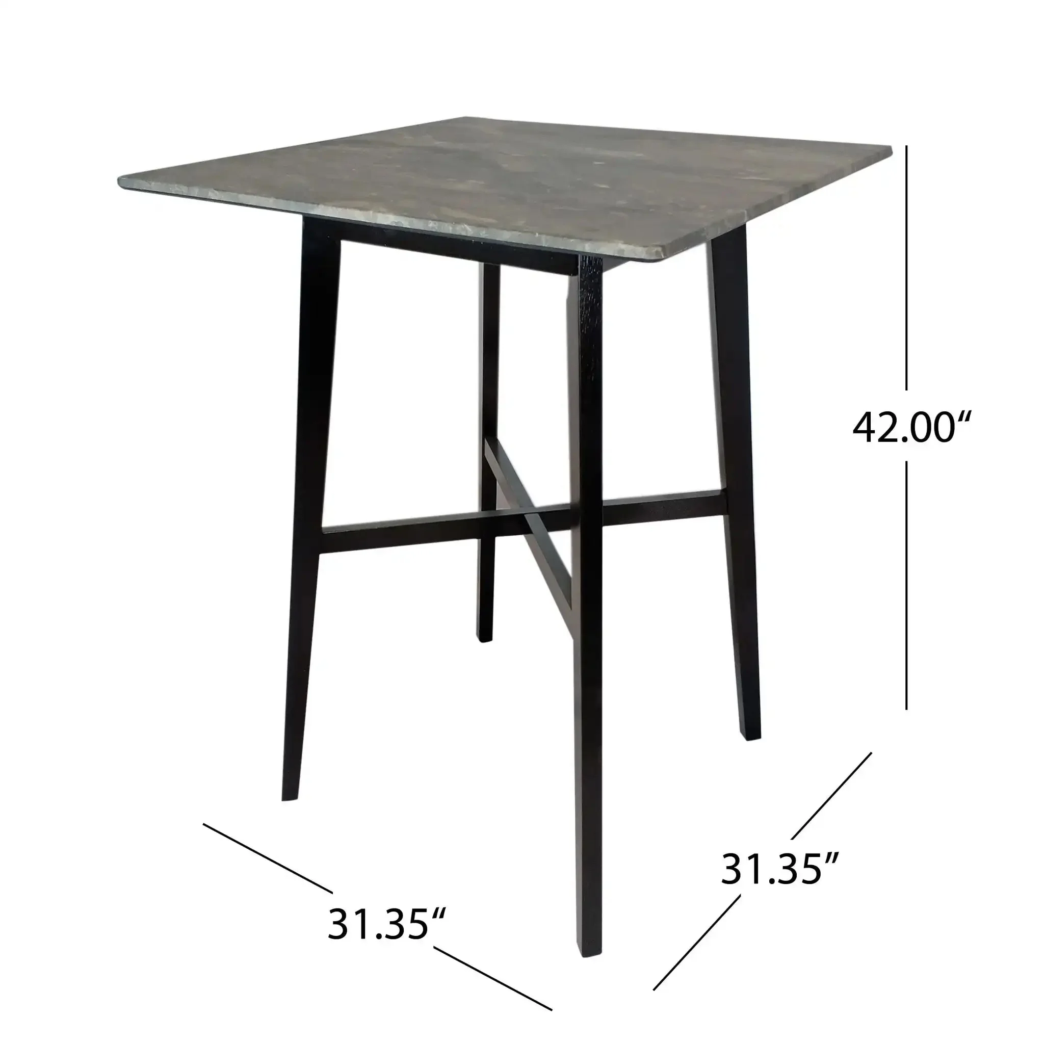 Modern Bar Height Dining Table, Rubberwood Legs And Laminate Table Top - Image 4