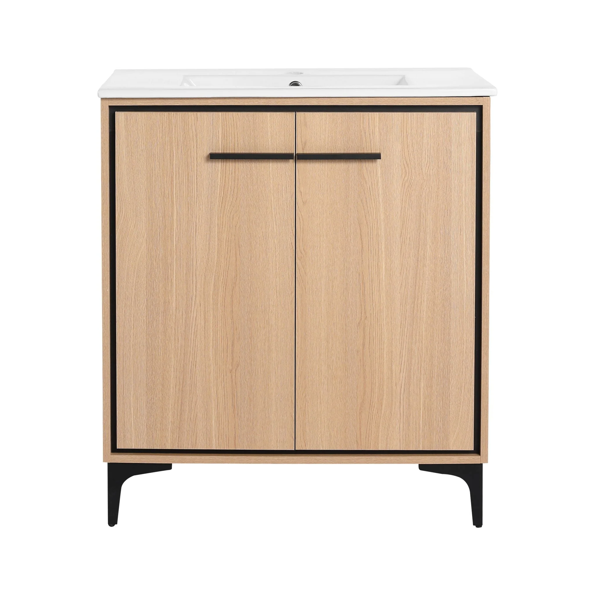 Modern Bathroom Vanity Base With Basin And Storage Cabinet - Image 2