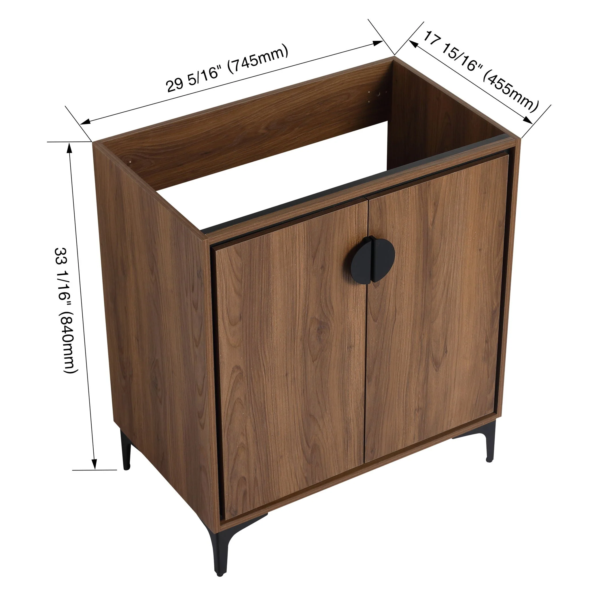Modern Bathroom Vanity Storage Cabinet With Soft Closing Doors And Engineered Wood Construction - Image 3