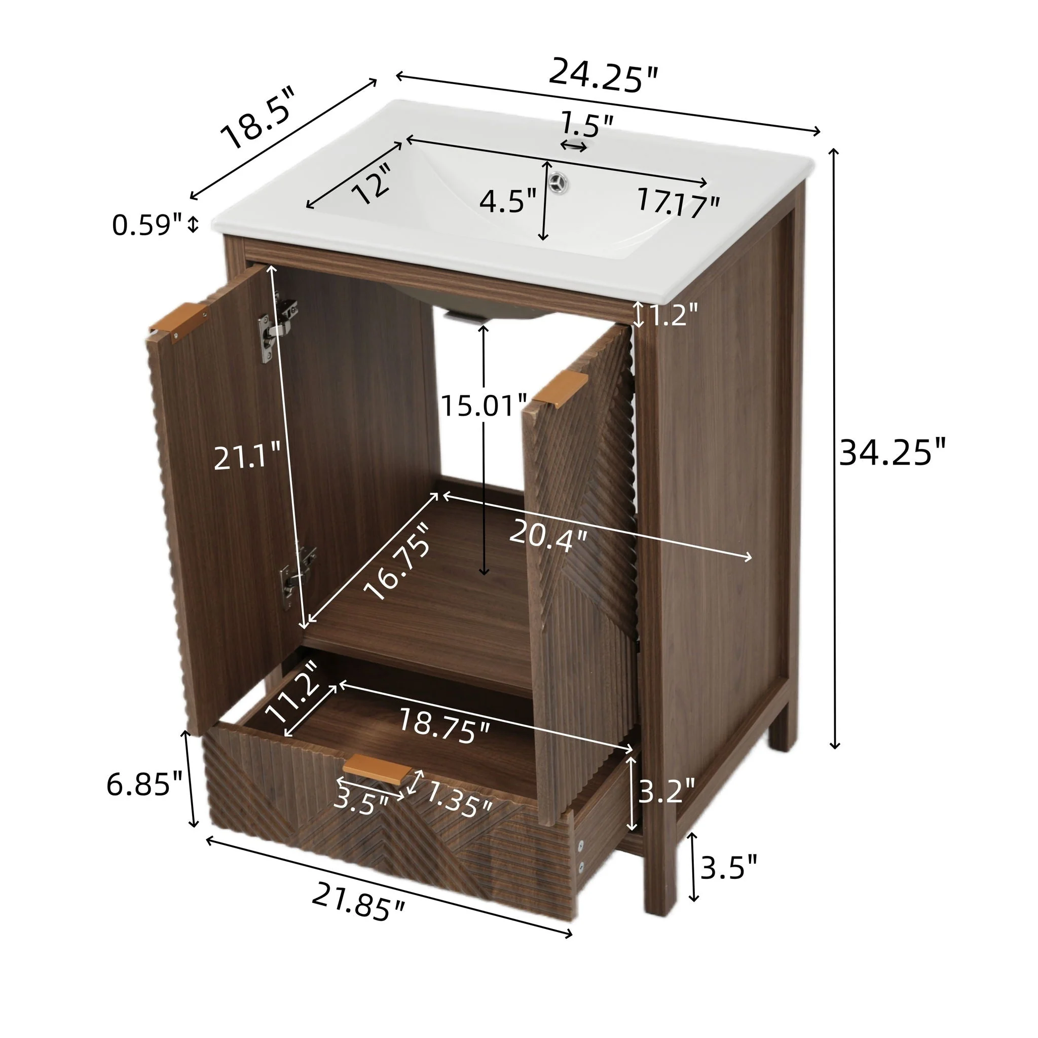 Modern Bathroom Vanity With Sink Combo - Image 5