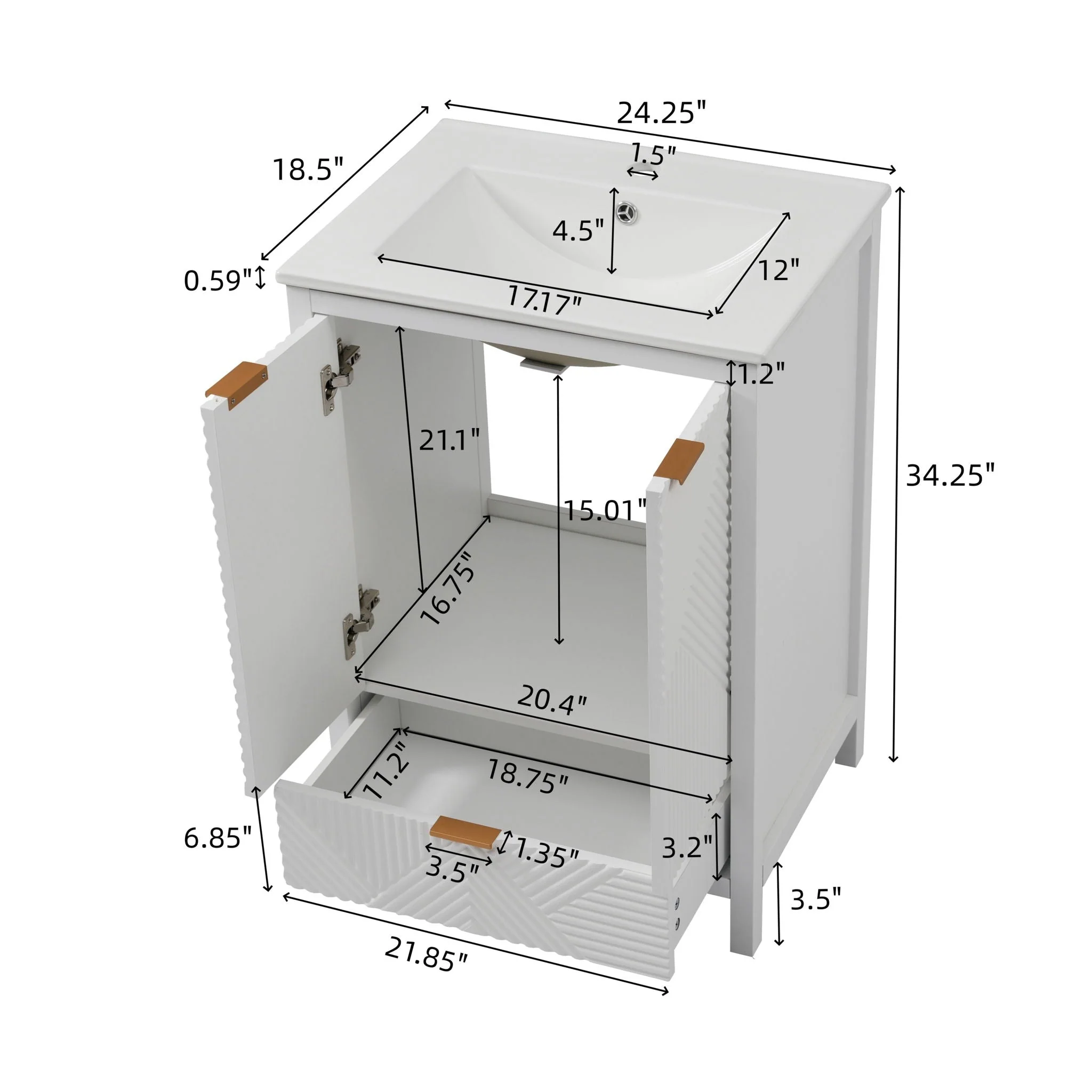 Modern Bathroom Vanity With Sink Combo - Image 7