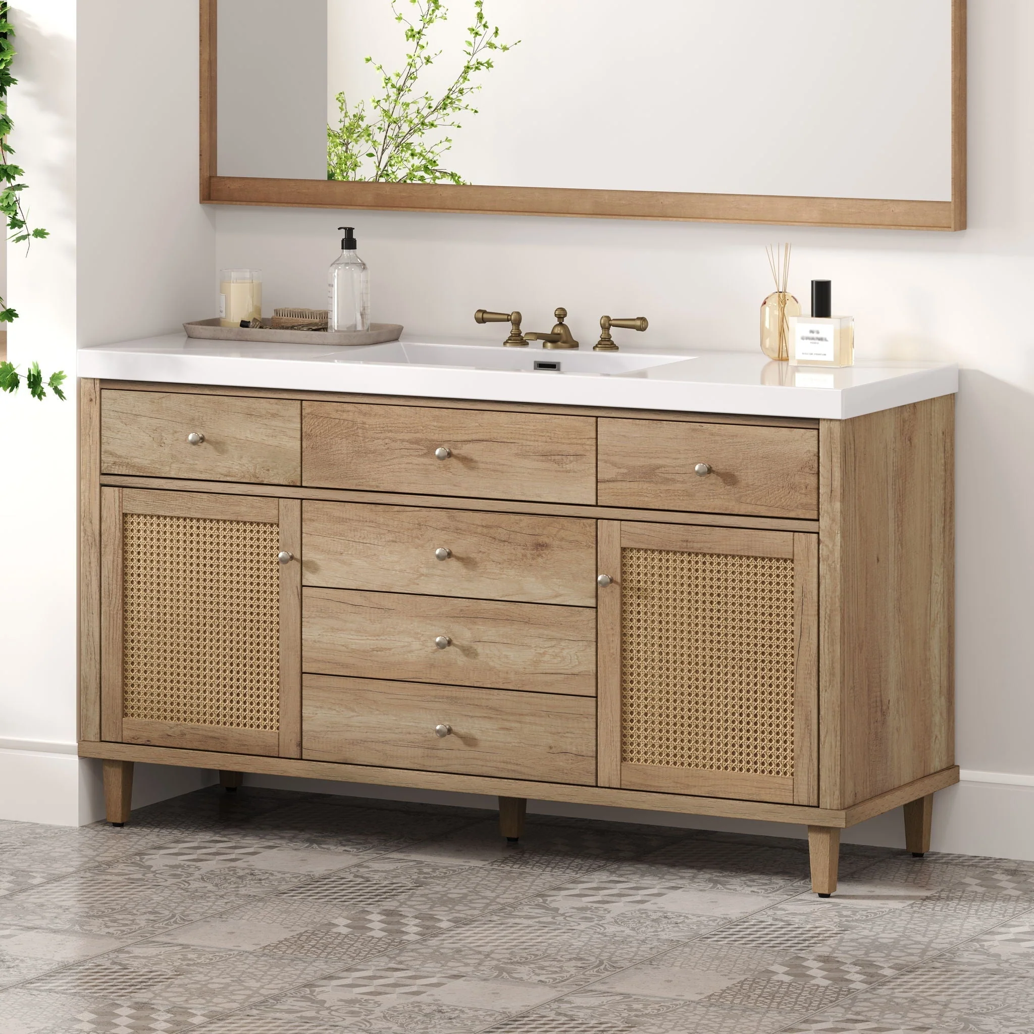 Modern Bathroom Vanity With Sink, Soft Close Drawers - Image 4