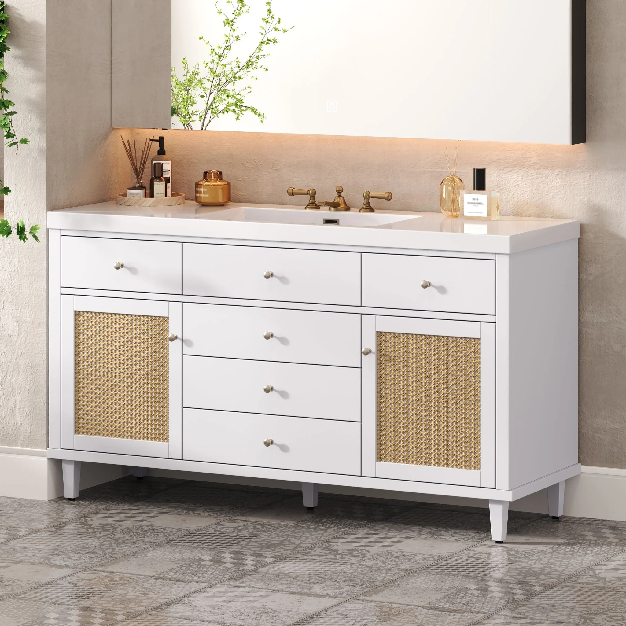 Modern Bathroom Vanity With Sink, Soft Close Drawers - Image 5