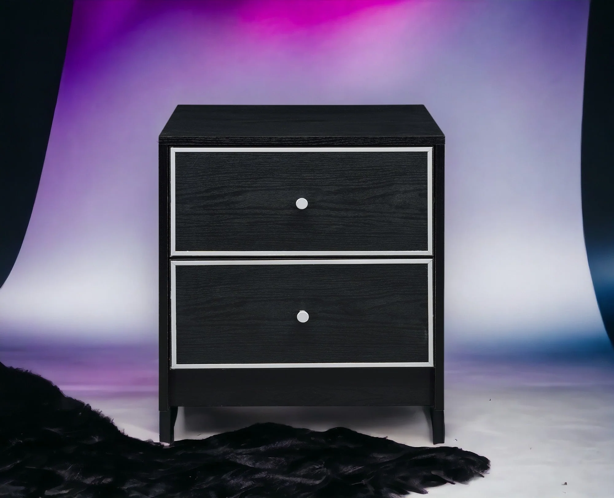 Modern Black Nightstand Table - Image 5