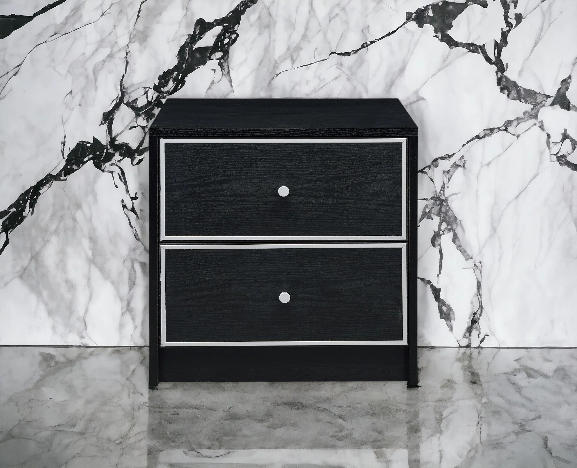 Modern Black Nightstand Table - Image 6