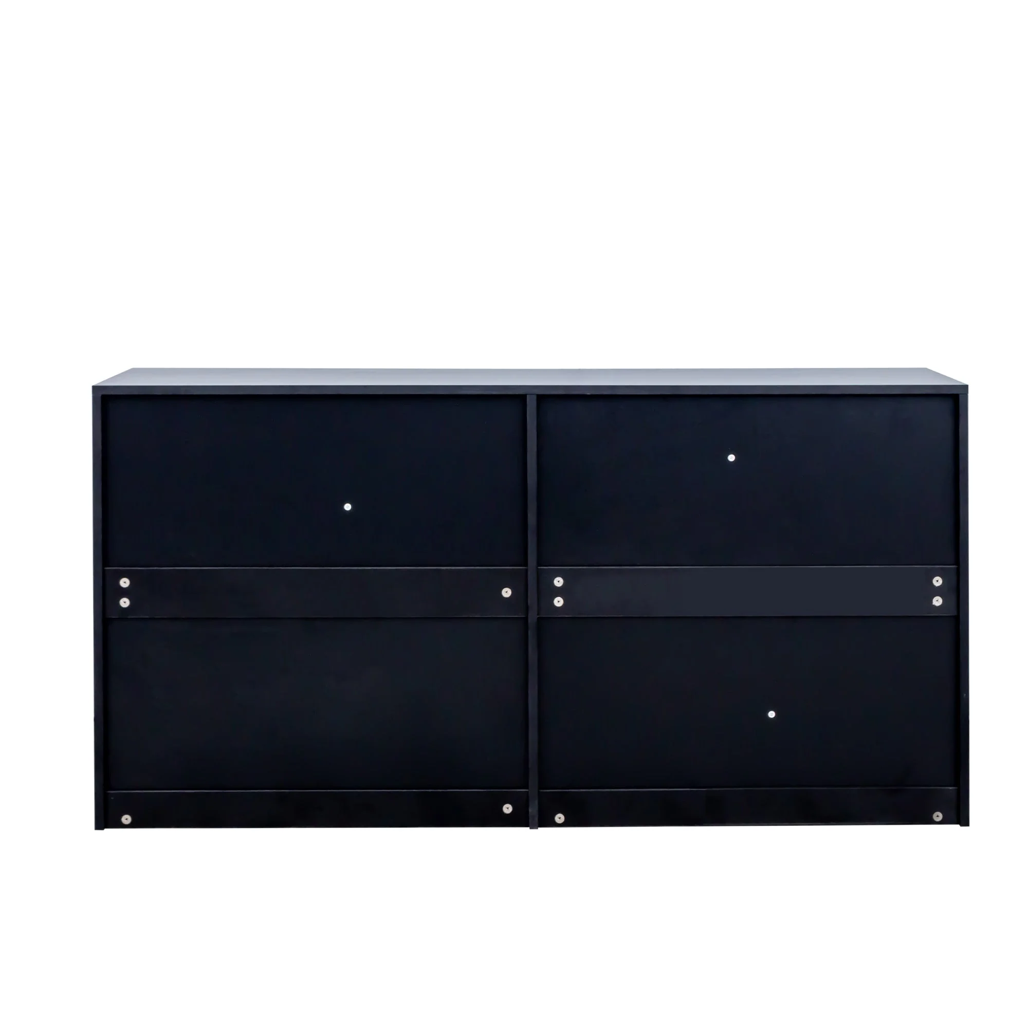 Modern Black Side Cabinet with 6 Drawers - Image 7