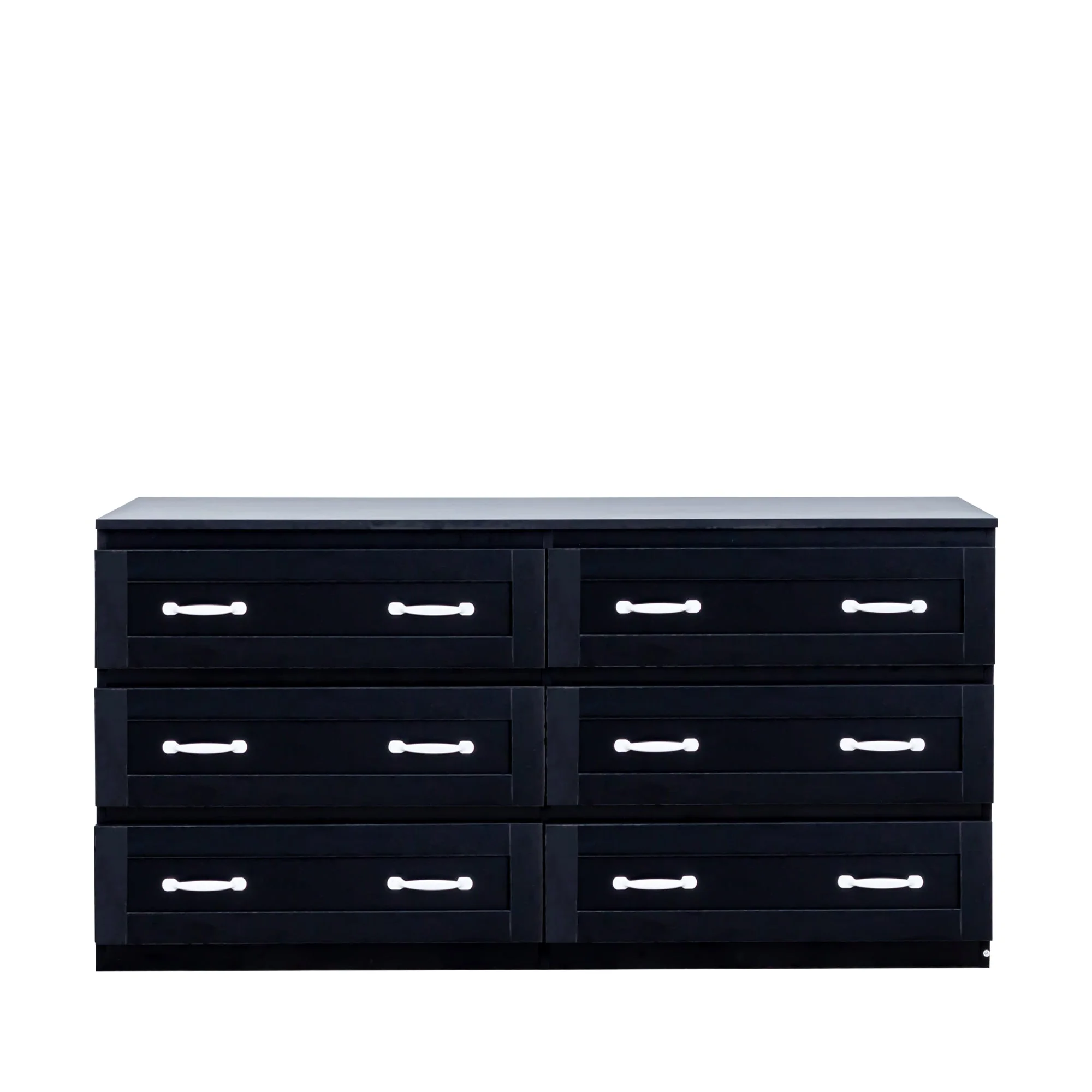Modern Black Side Cabinet with 6 Drawers - Image 9