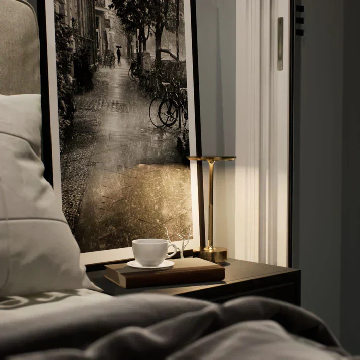 Modern Brass Cone LED Rechargeable Table Lamp Cordless USB-C - Image 4