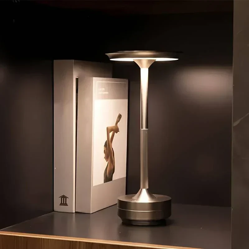 Modern Brass Cone LED Rechargeable Table Lamp Cordless USB-C - Image 6