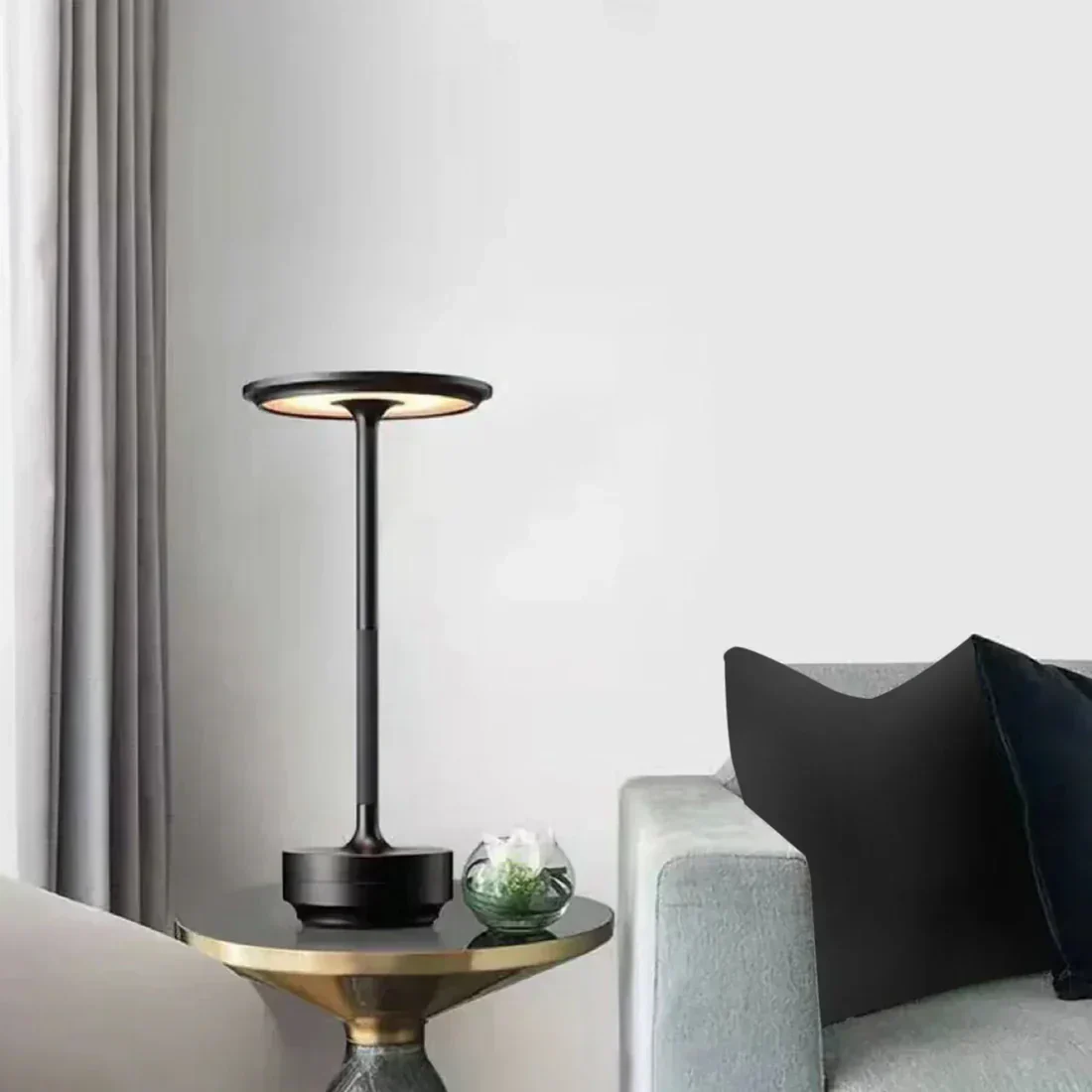 Modern Brass Cone LED Rechargeable Table Lamp Cordless USB-C - Image 7