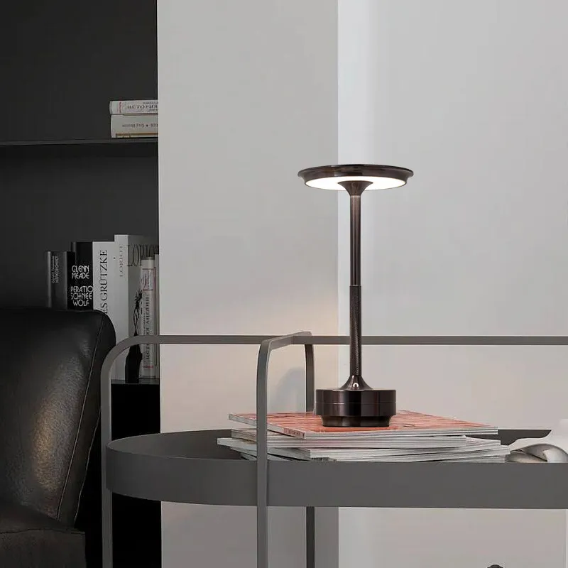 Modern Brass Cone LED Rechargeable Table Lamp Cordless USB-C - Image 9