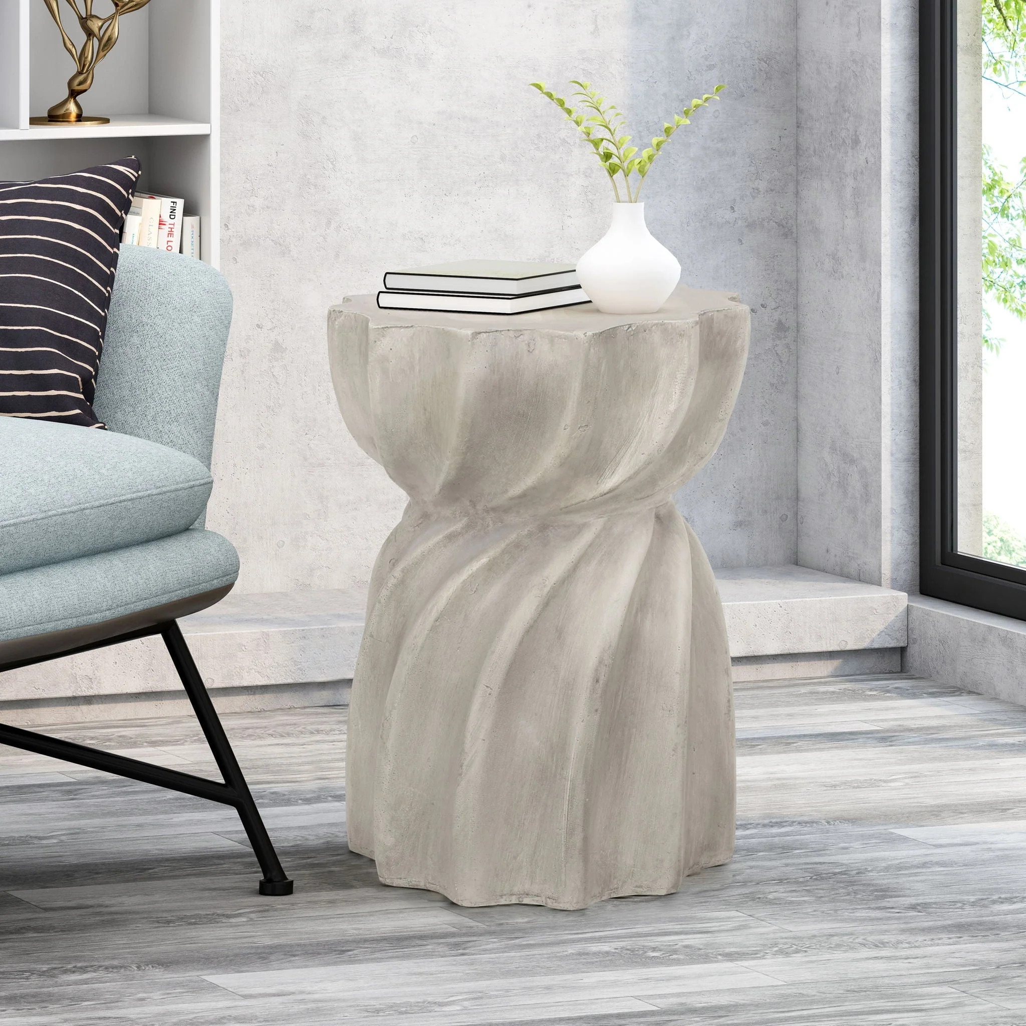 Modern Canis Side Table Outdoor Use - Gray - Image 3