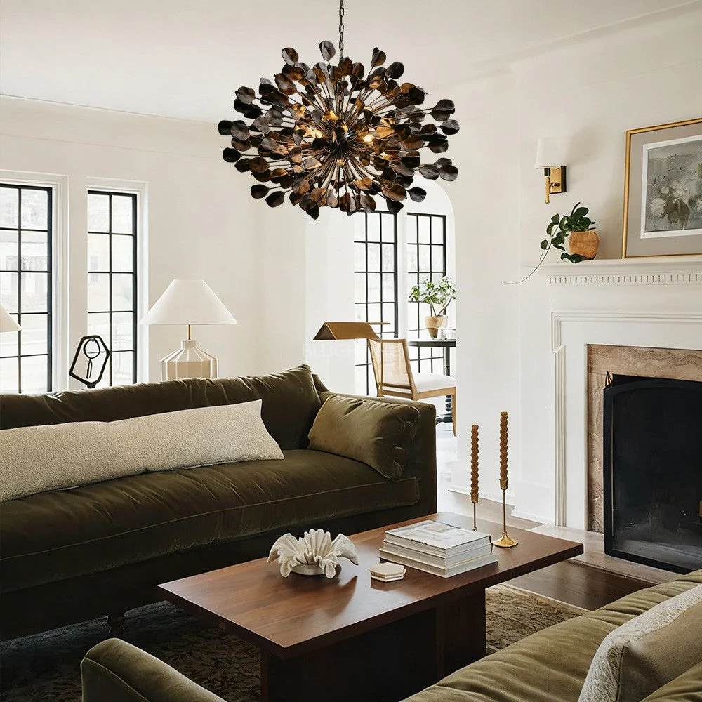 Modern Ceramic Leaf Chandelier Brass - Image 10