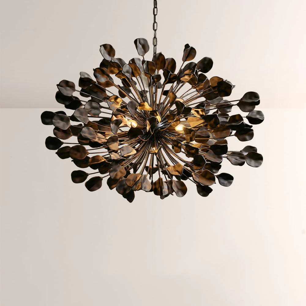 Modern Ceramic Leaf Chandelier Brass - Image 4