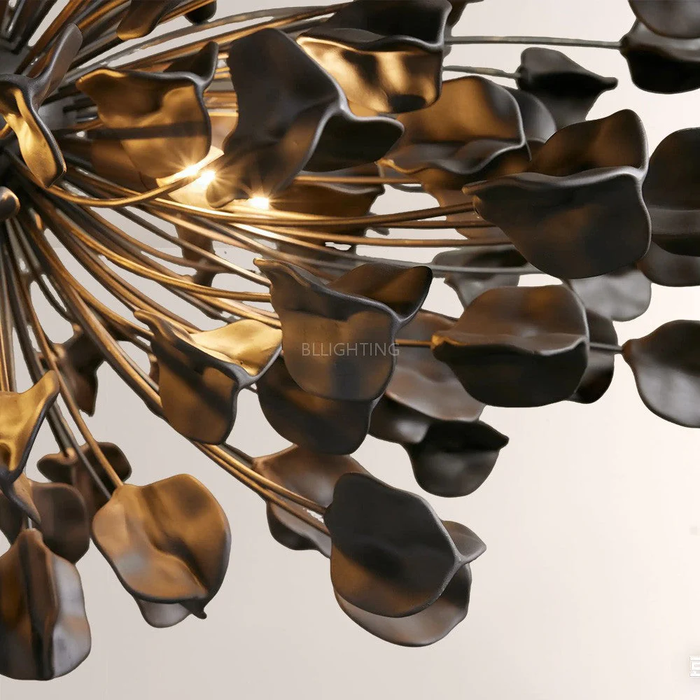 Modern Ceramic Leaf Chandelier Brass - Image 6