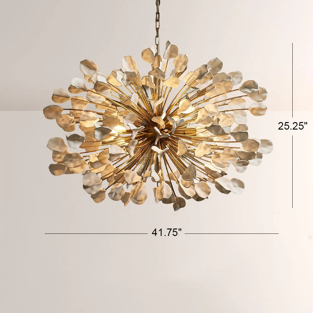 Modern Ceramic Leaf Chandelier Brass - Image 8