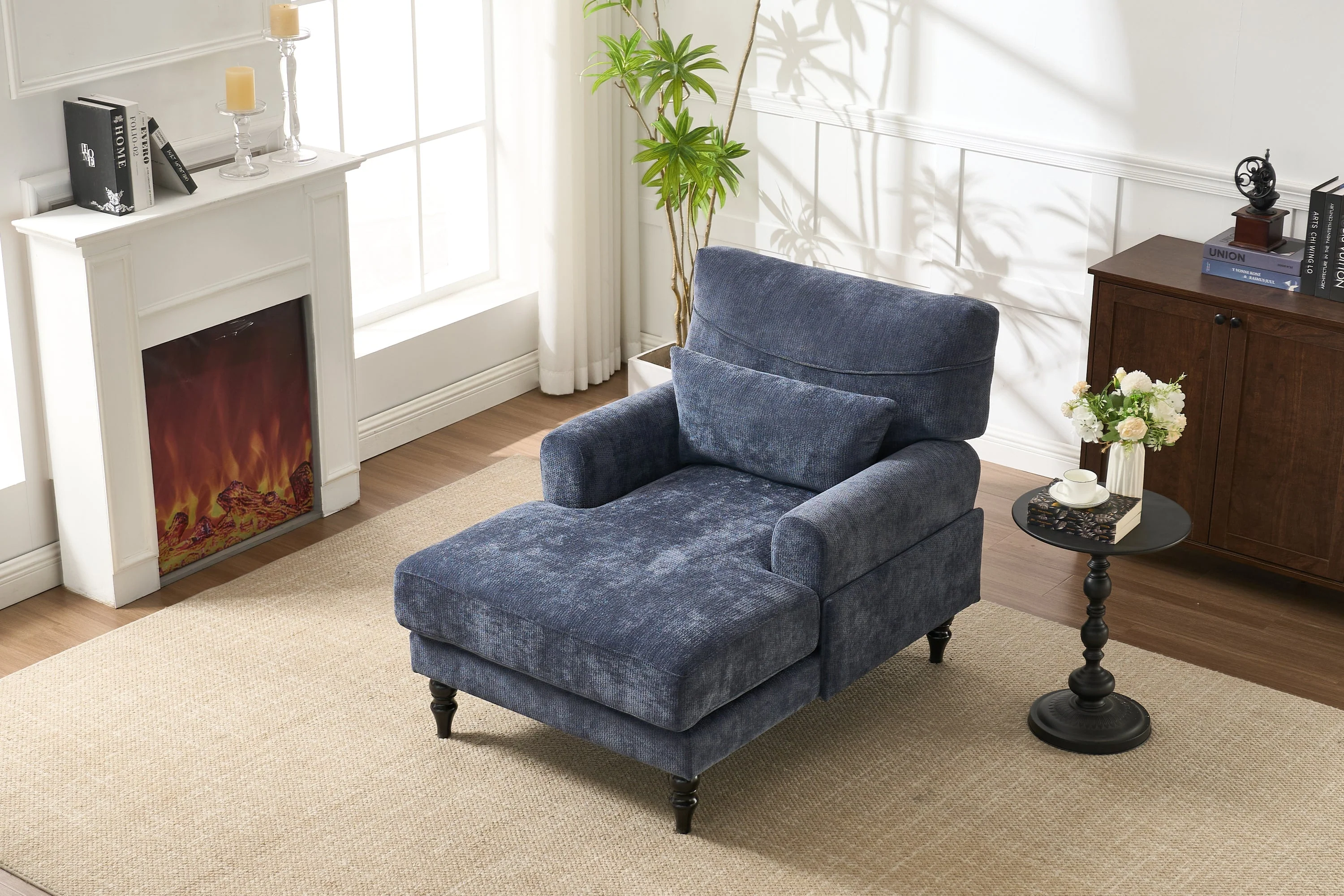 Modern Chaise Lounge Upholstered Indoor Recliner - Image 6