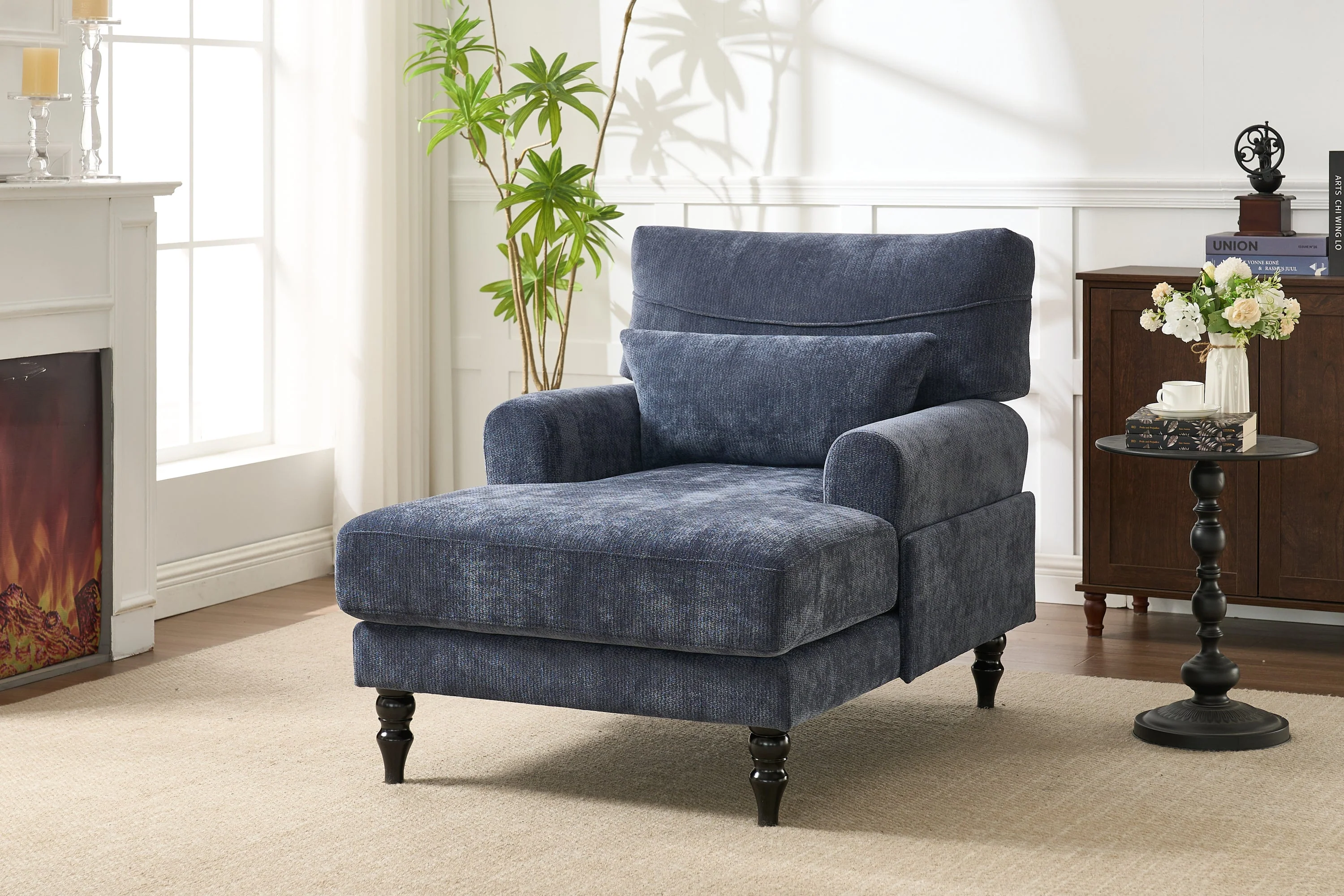 Modern Chaise Lounge Upholstered Indoor Recliner - Image 7