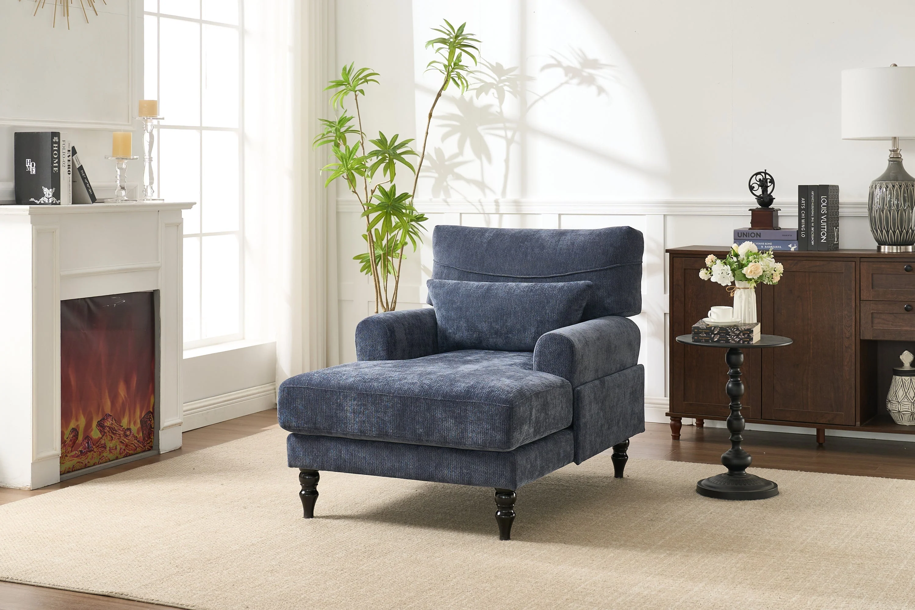Modern Chaise Lounge Upholstered Indoor Recliner - Image 8