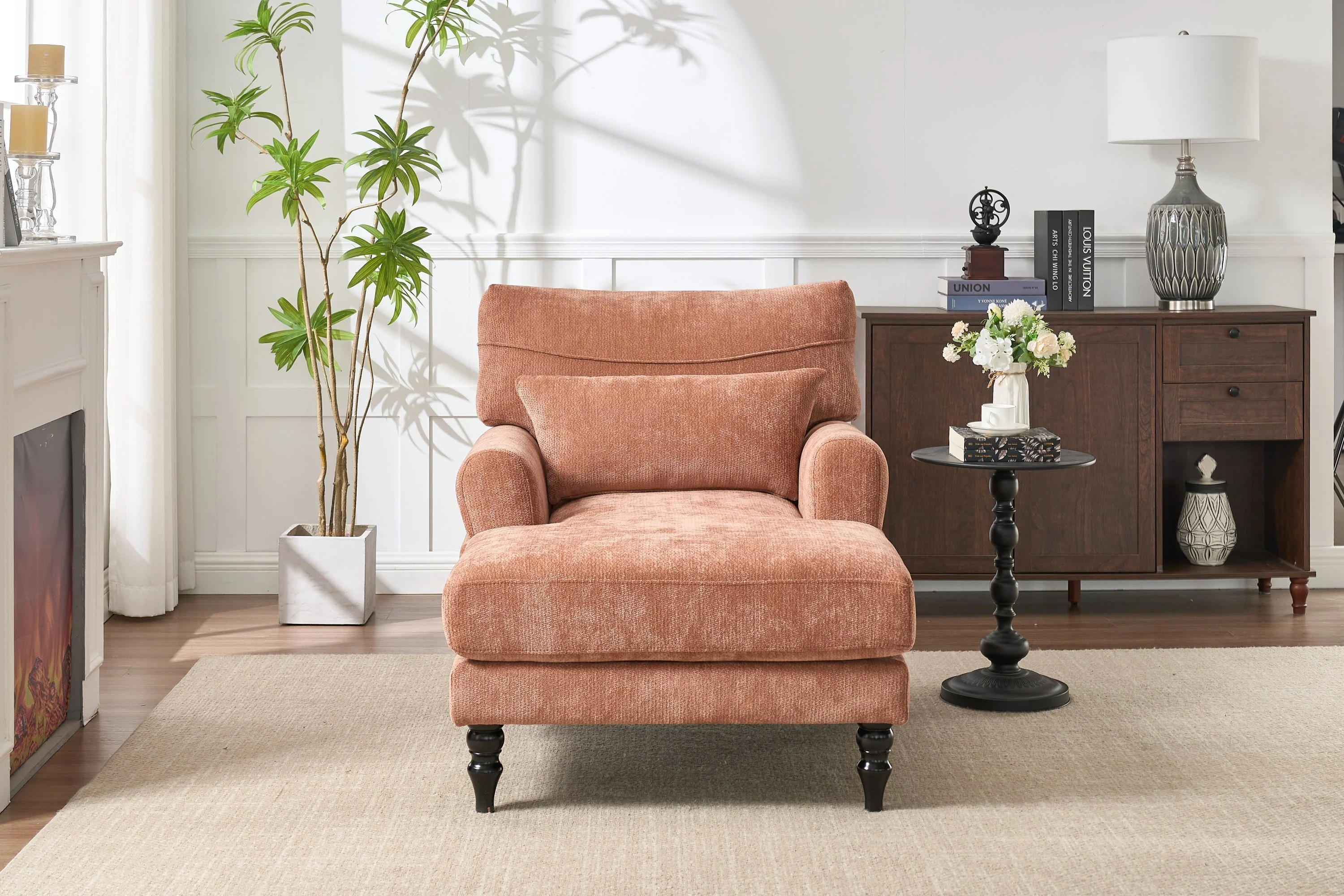 Modern Chaise Lounge Upholstered Indoor Recliner Sofa - Image 4