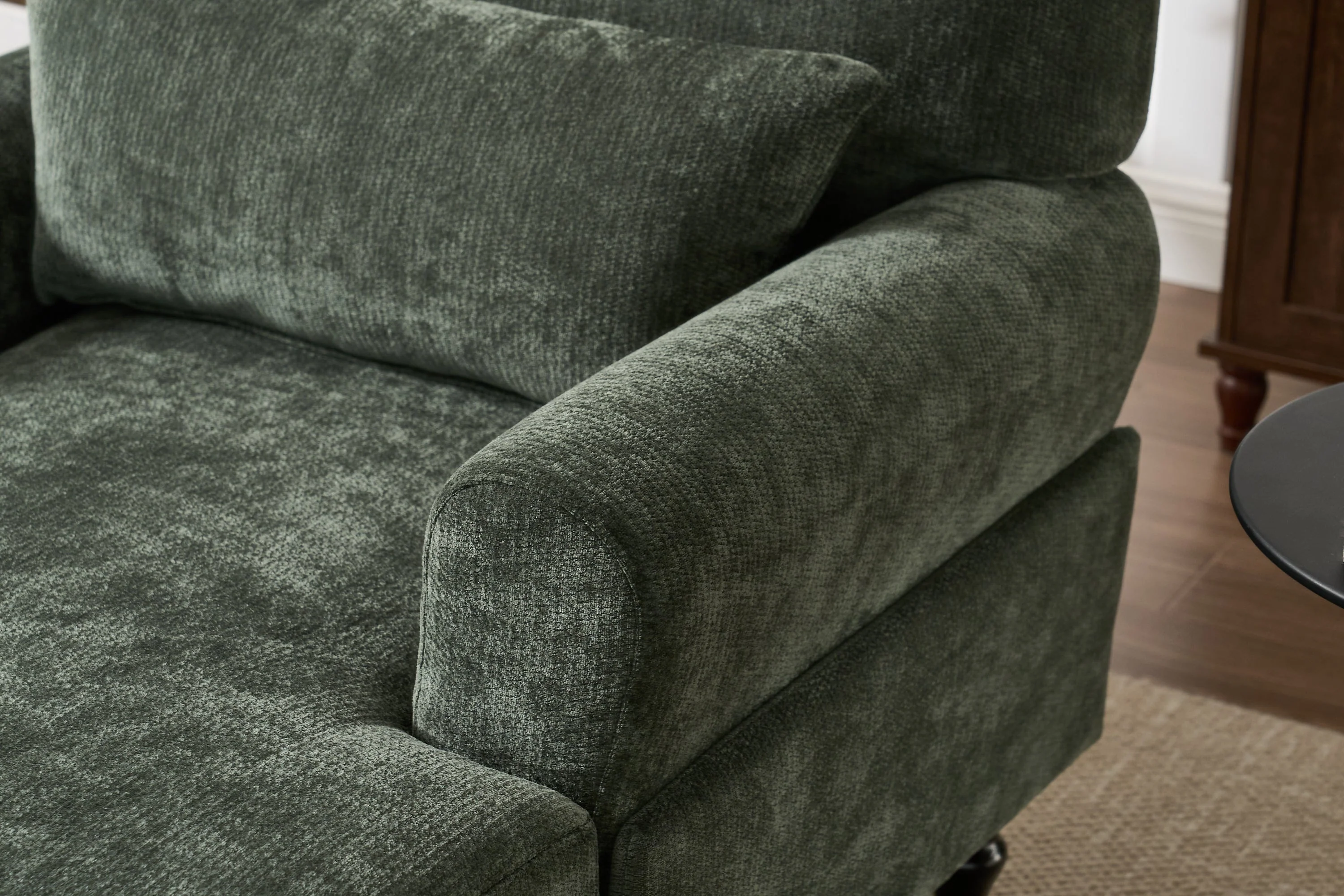 Modern Chaise Lounge Upholstered Sofa Recliner Chair in Green - Image 7
