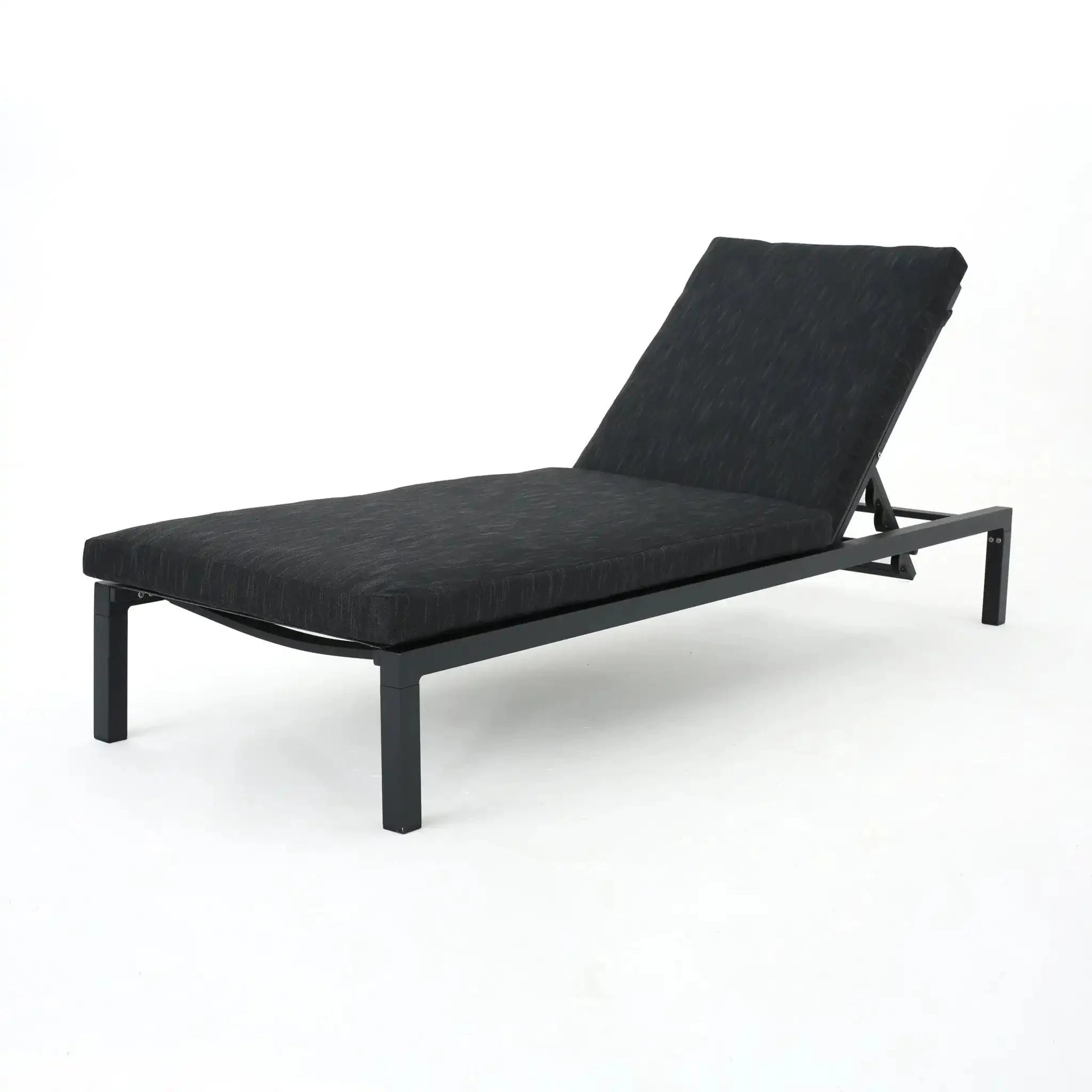 Modern Chaise Lounge With Wate Resistant Fabric Cushions - Image 2