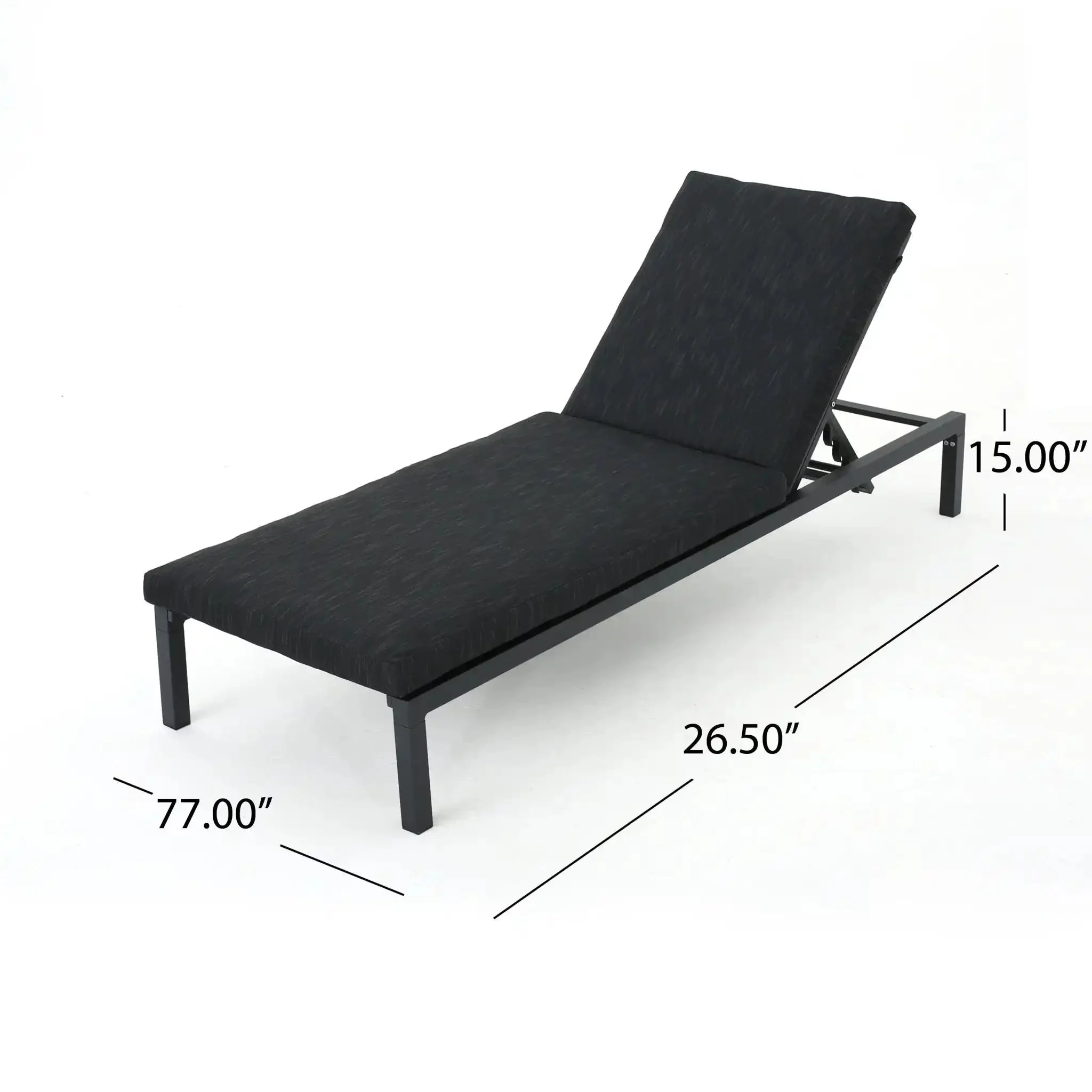 Modern Chaise Lounge With Wate Resistant Fabric Cushions - Image 6