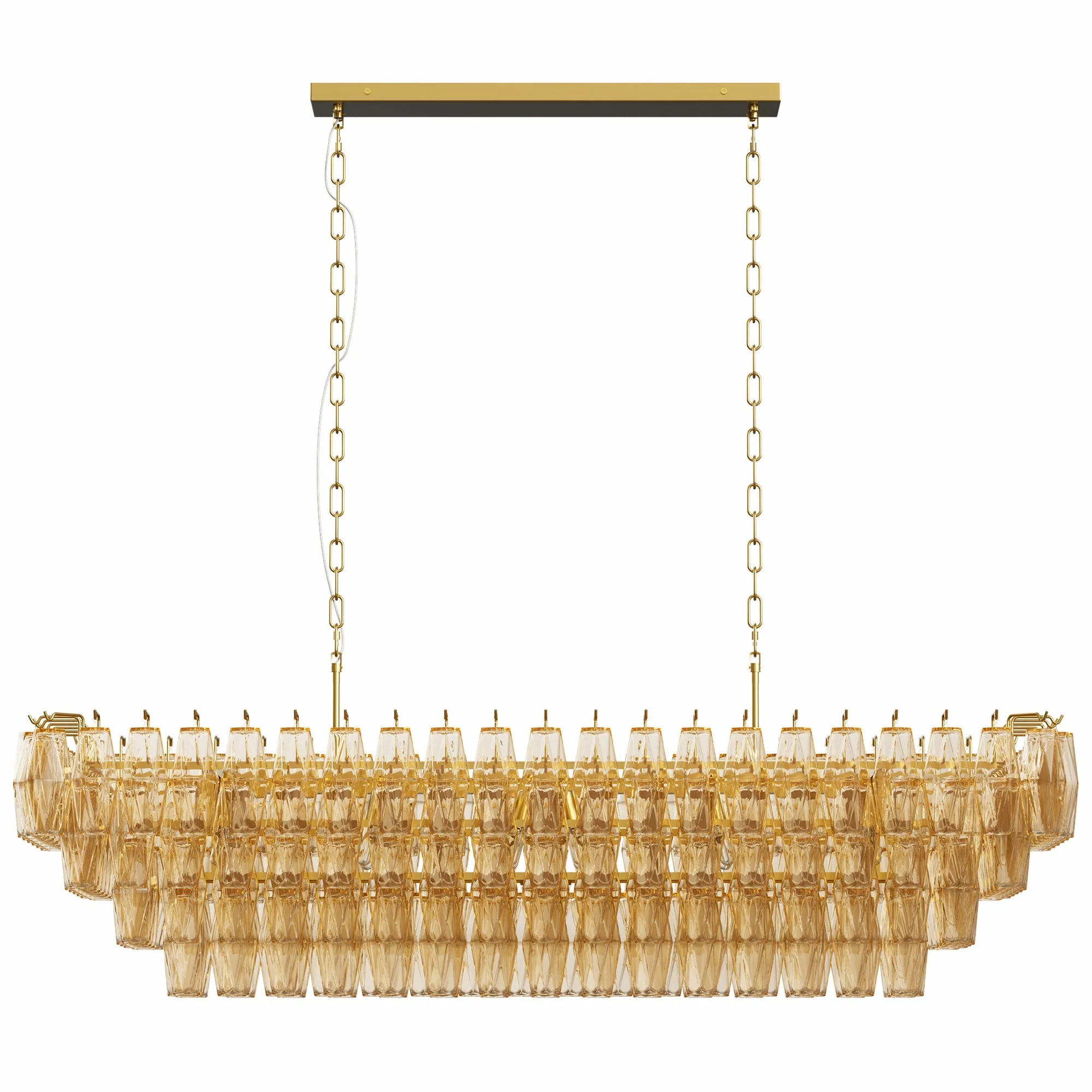 Modern Chandeliers for Dining Room, 54' Large Rectangle Gold Kitchen Chandelier Over Table, 12-Light with Smoke Glass Ceiling Lights, Farmhouse Pendant Lighting Fixture for Living Room Bedroom - Image 9
